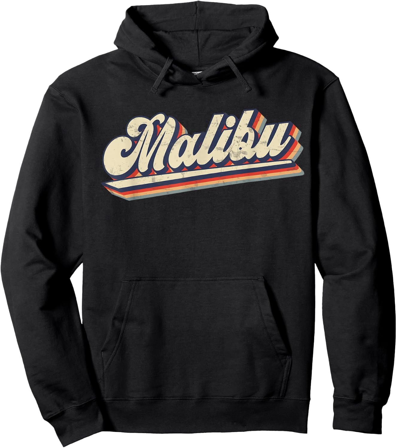 Retro Malibu Beach California Saying - Surfer Hoodie - Hoodie | Black