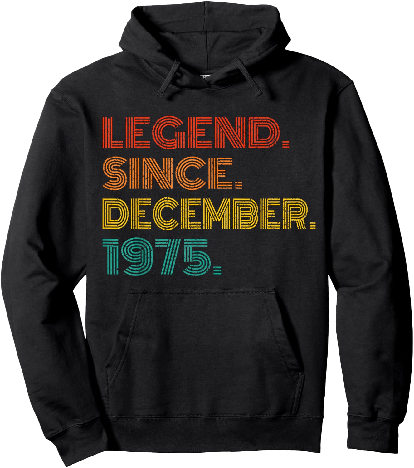 Legend Since December 1975 Men Women 1975 Birthday Vintage Hoodie - Hoodie | Black