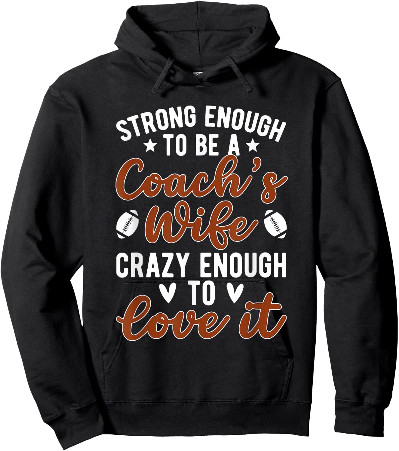 Strong Football Coach's Wife Of A Football Coach Wife Hoodie - Hoodie | Black