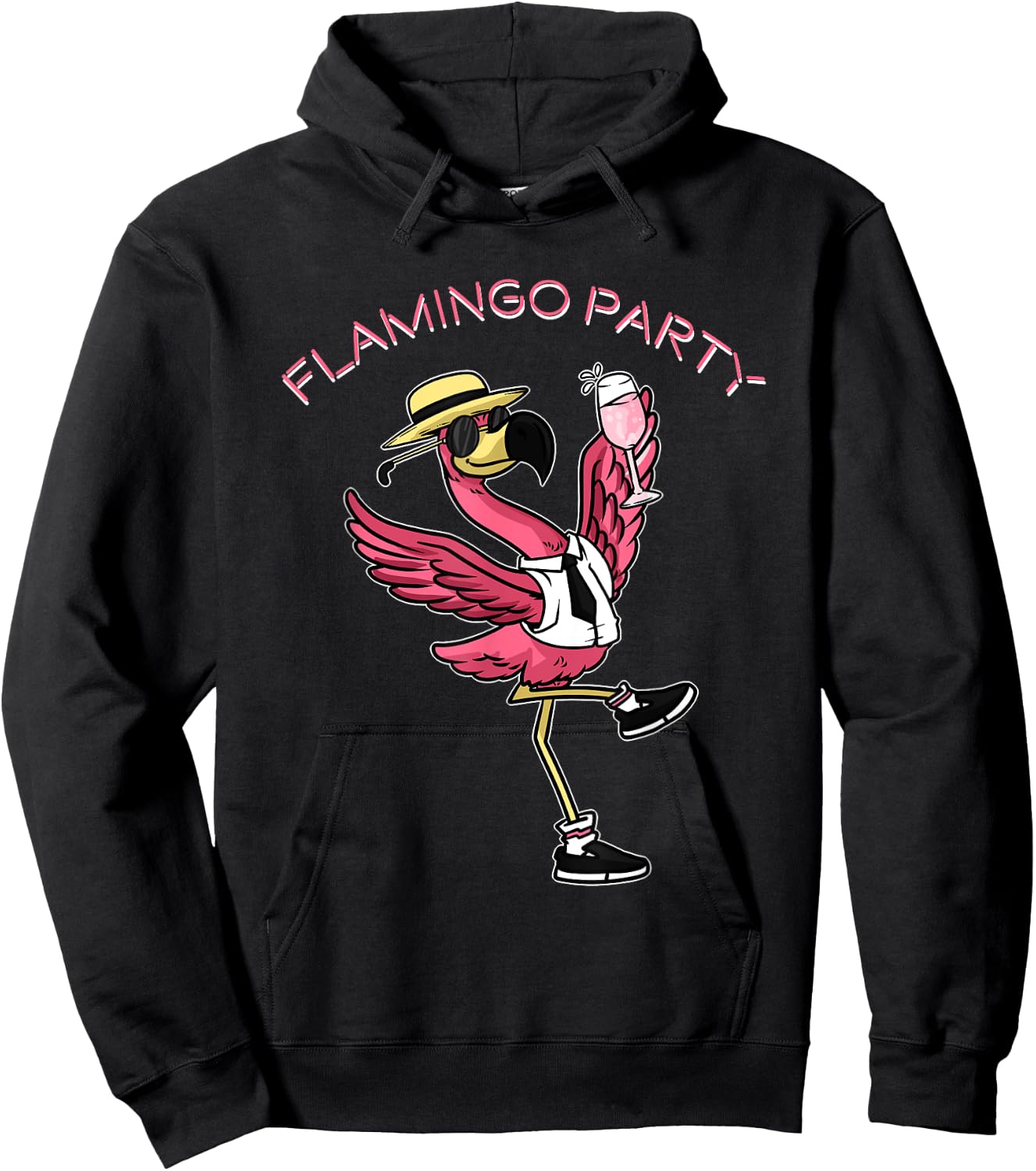 Flamingo Party Hoodie - Hoodie | Black