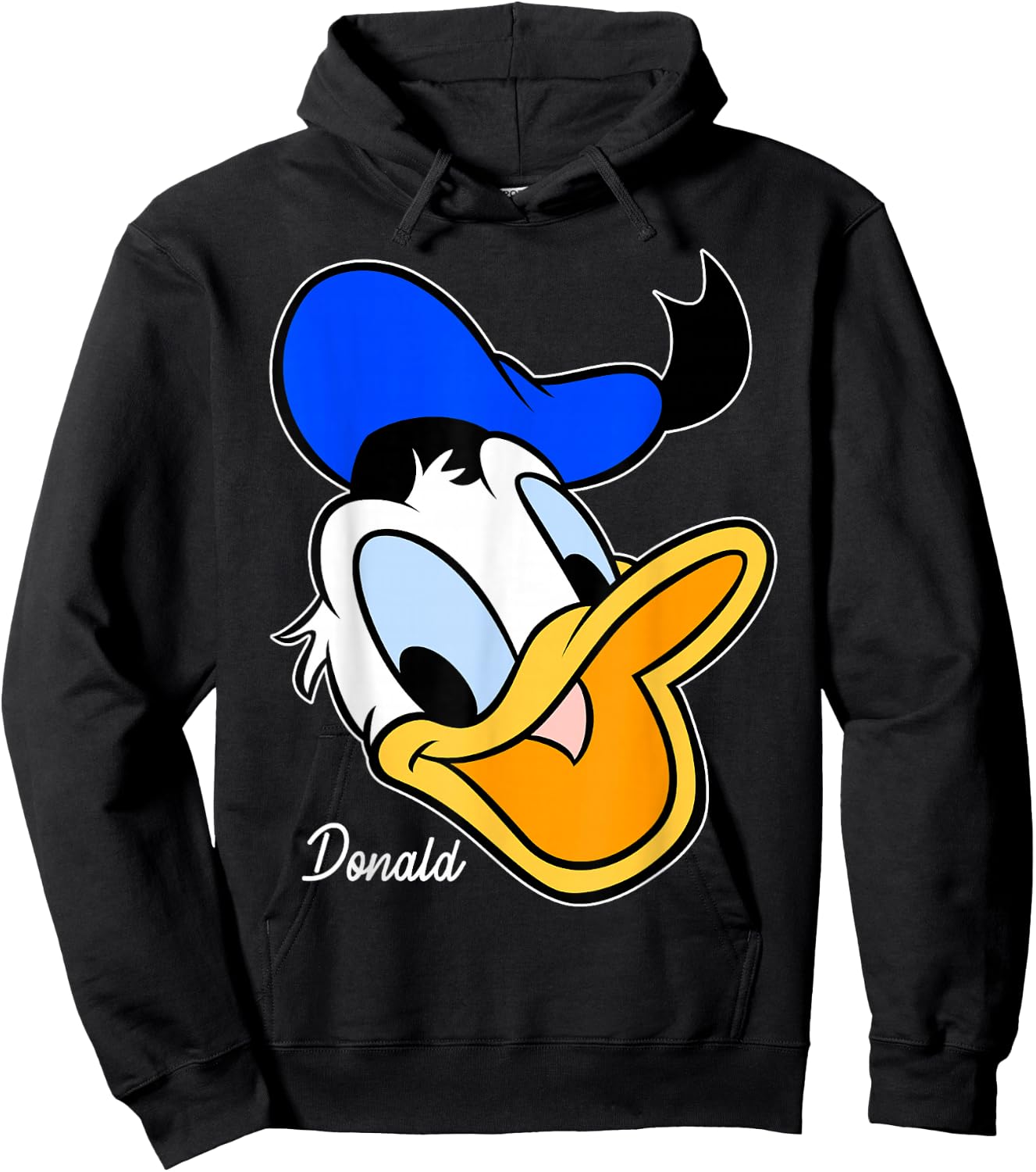 Disney Donald Duck Smiling Face Portrait Hoodie - Hoodie | Black