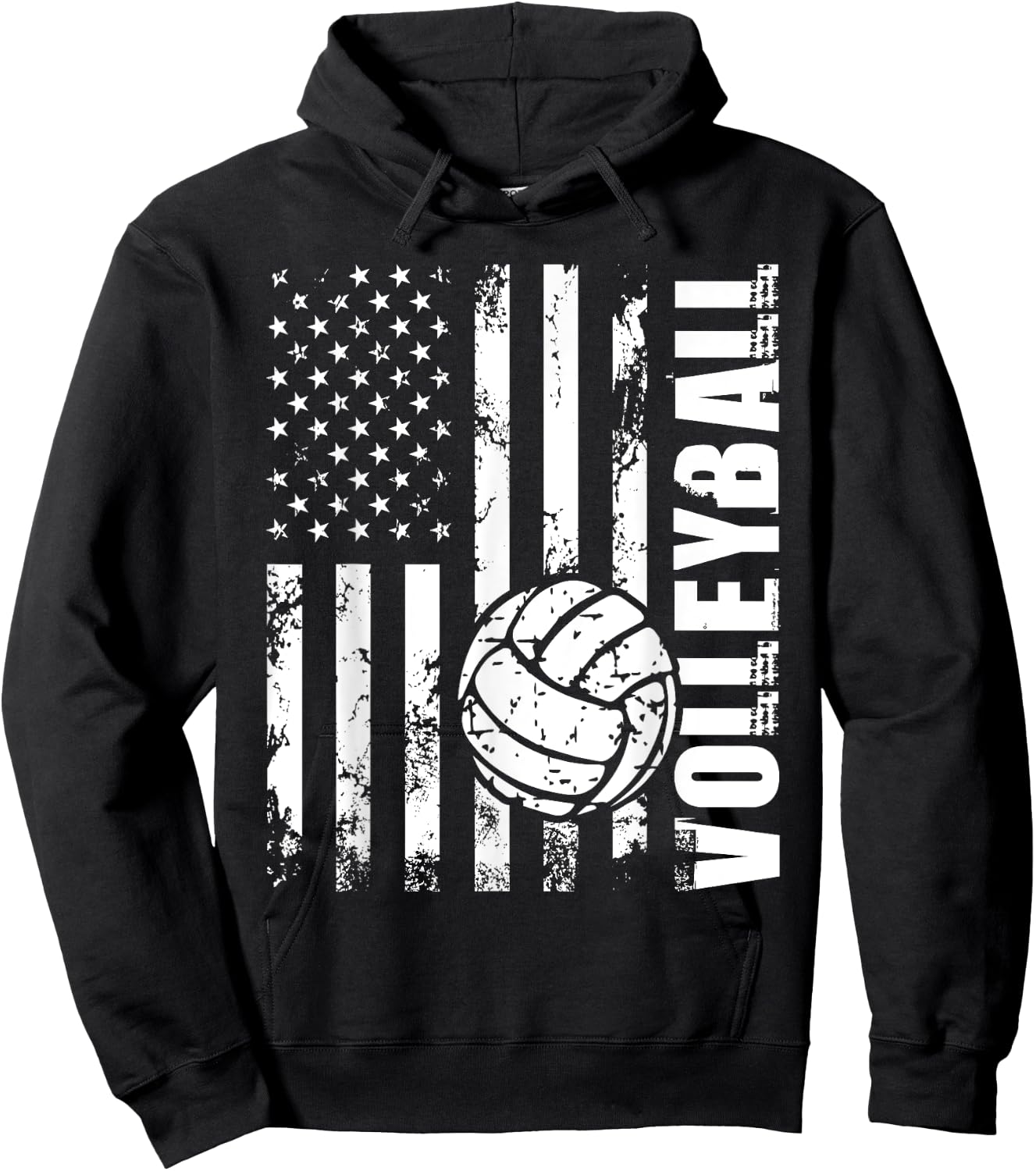 Beach Volleyball - USA American Flag Setters Players Coach Hoodie - Hoodie | Black