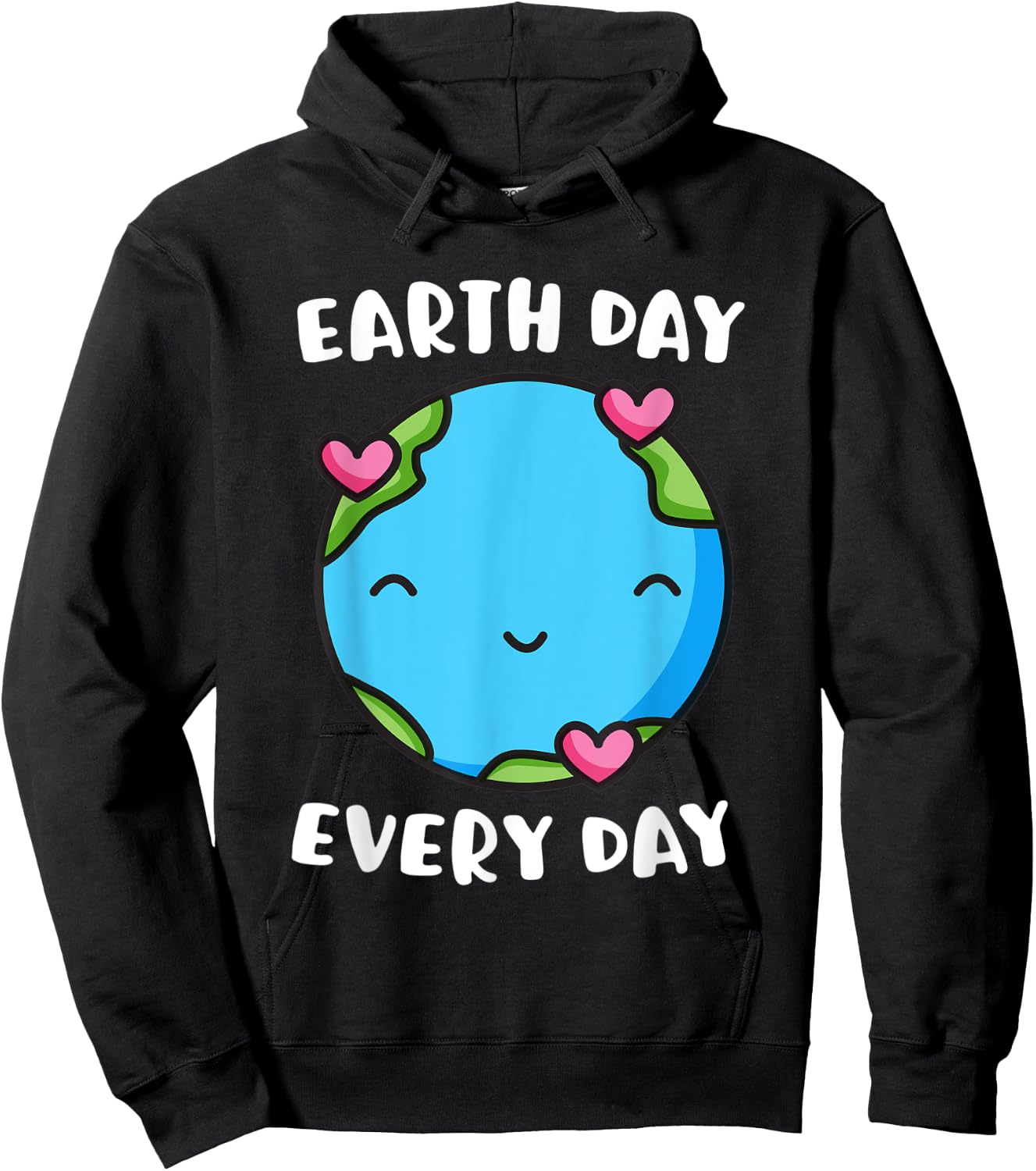 Earth Day Every Day Heart Love Globe Save the Planet Hoodie - Hoodie | Black
