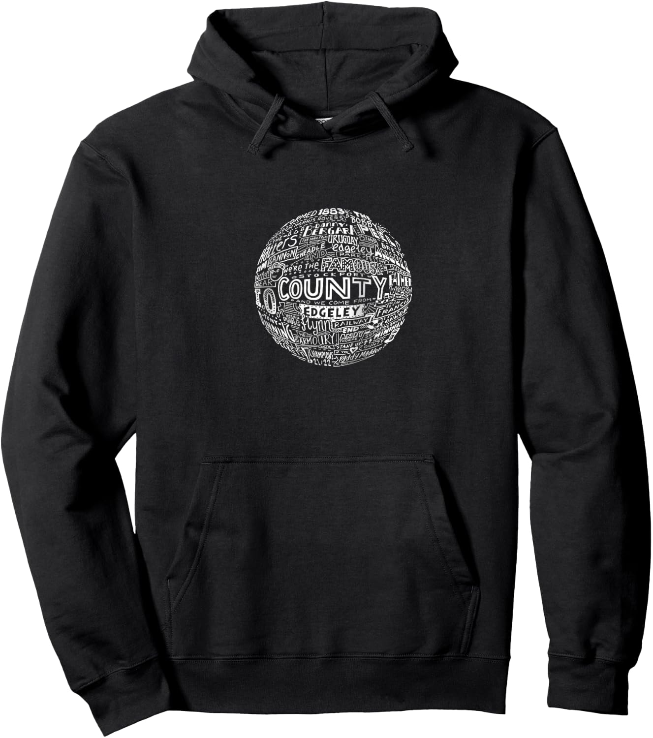 Stockport County white typography football Raglan Baseball Hoodie - Hoodie | Black
