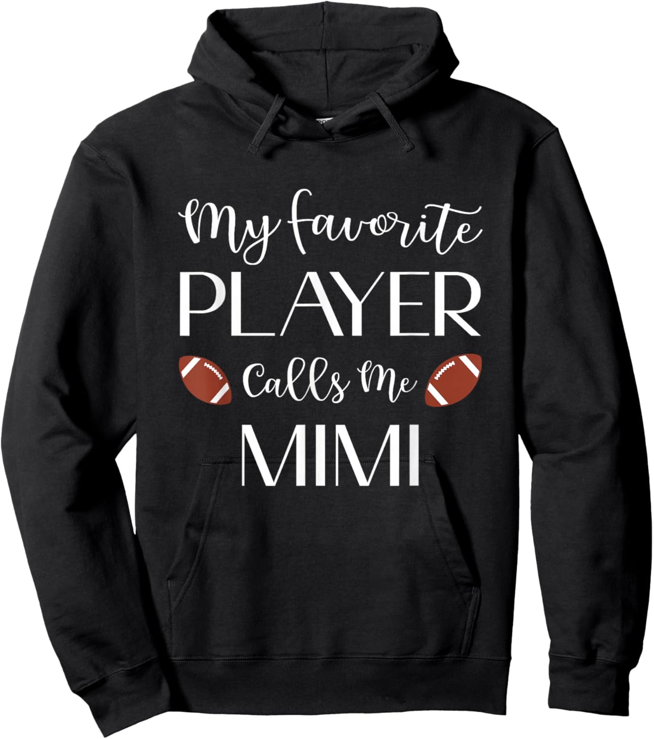 Football My Favorite Player Calls Me Mimi Grandma Hoodie - Hoodie | Black