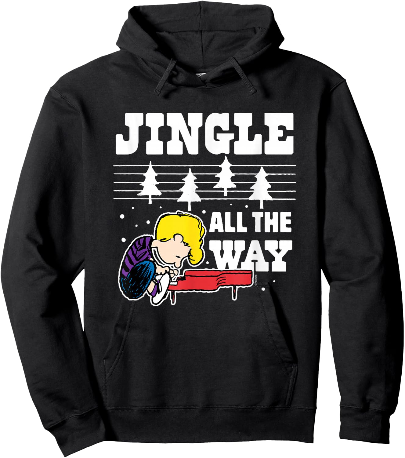 Peanuts - Schroeder Christmas Piano Jingle All The Way Hoodie - Hoodie | Black