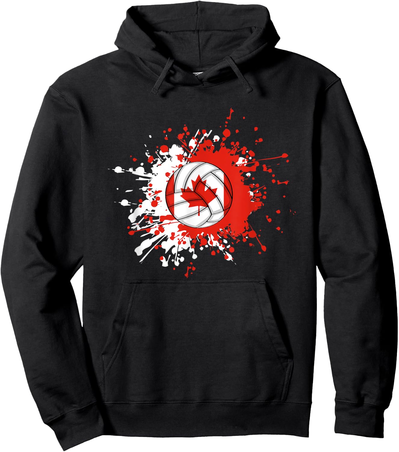 Canadian Volleyball With The Flag Of Canada Hoodie - Hoodie | Black