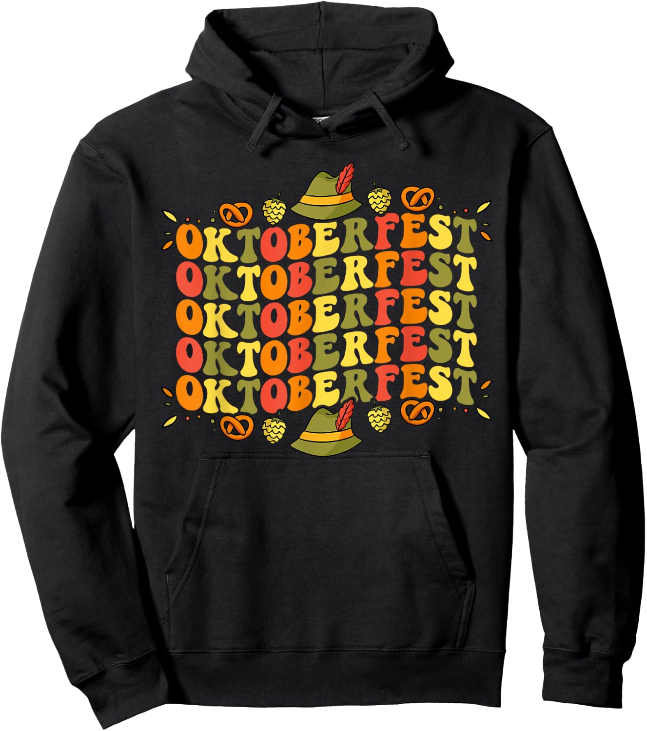 Oktoberfest Retro Groovy German Things Bavarian Festival Hoodie - Hoodie | Black
