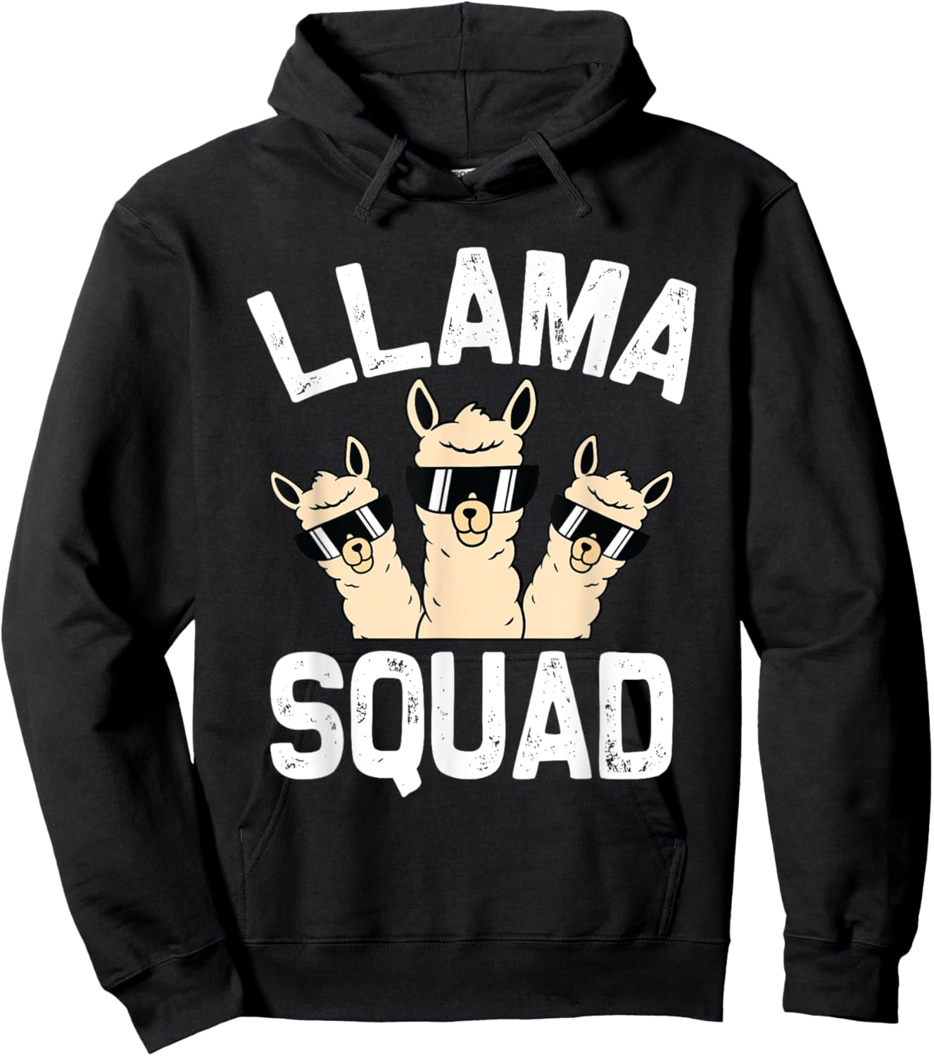Funny Llama Design Men Women Cute Llama Alpaca Girls Boys Hoodie - Hoodie | Black