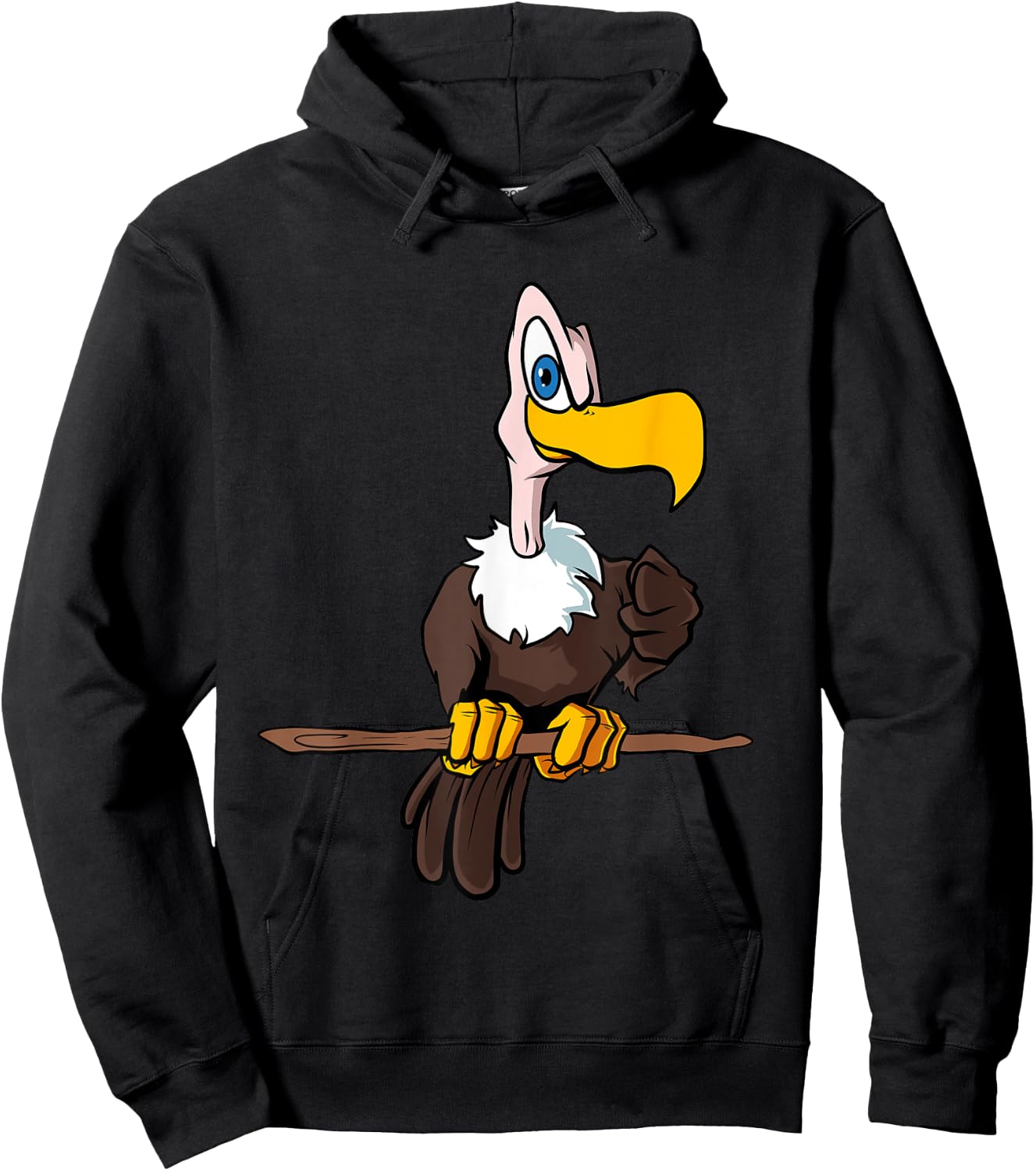 Ugly Cartoon Vulture Hoodie - Hoodie | Black