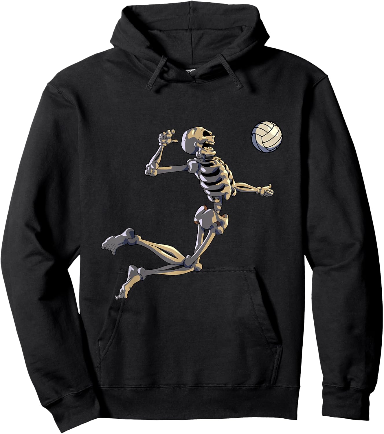 Volleyball Skeleton Women Men Volleyball Player Halloween Hoodie - Hoodie | Black