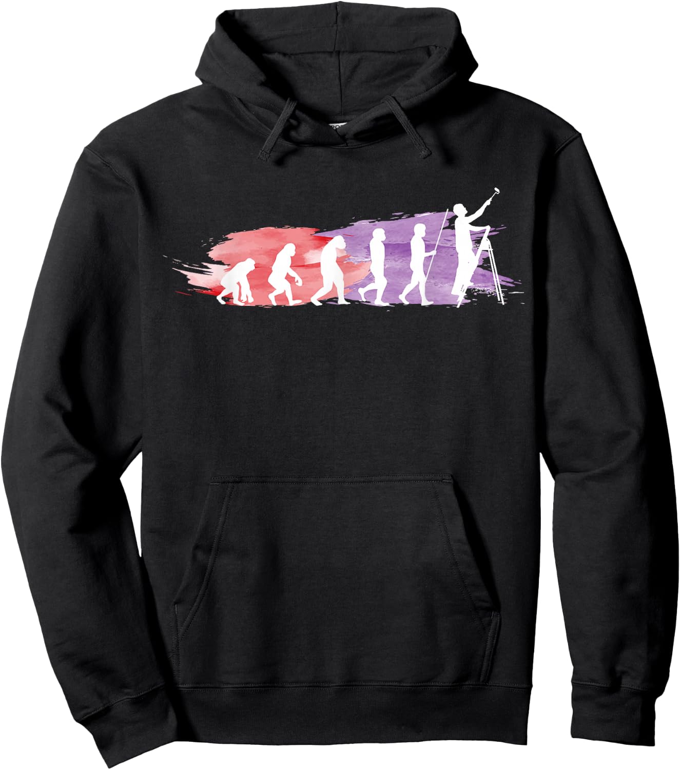 Painter Evolution | Funny Gift Painters Master Painters Hoodie - Hoodie | Black