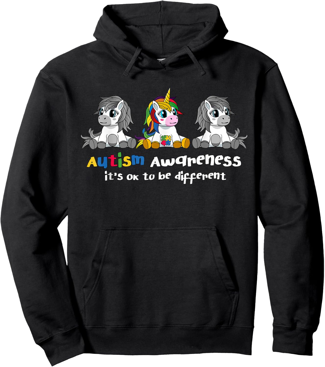Autism Awareness Shirt - It's OK To Be Different Women Hoodie - Hoodie | Black