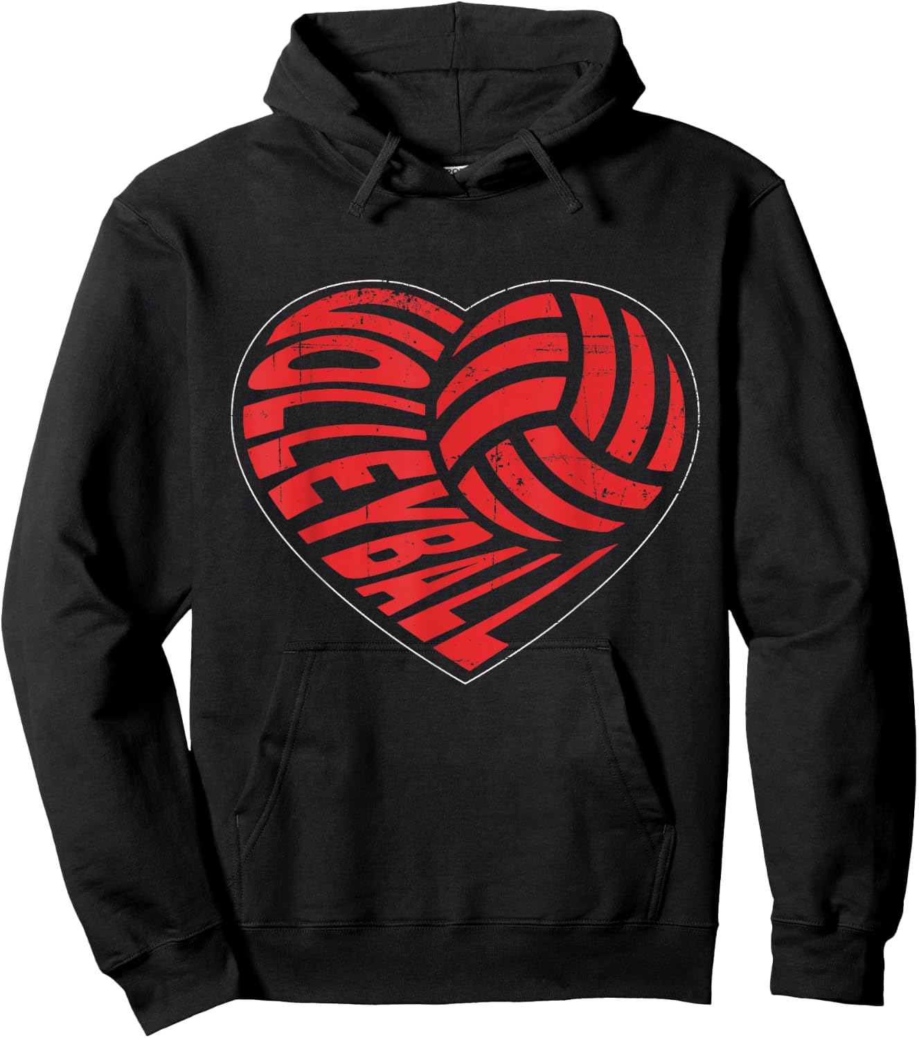 Love Volleyball Best Fun Birthday, Valentine Day Hoodie - Hoodie | Black