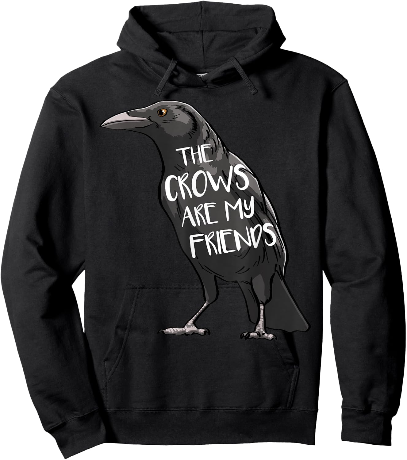 The Crow Are My Friends Funny Women Crow Love Birds Hoodie - Hoodie | Black
