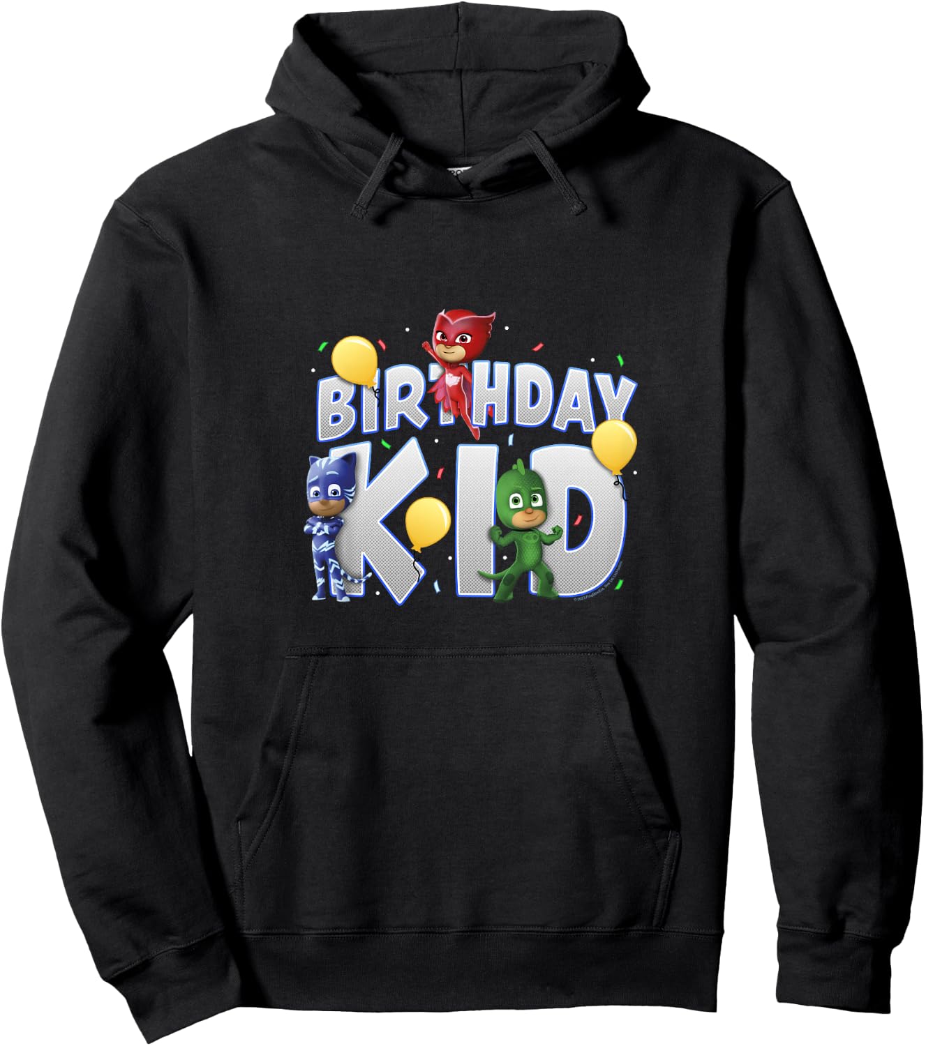 Kids PJ Masks Birthday Kid Catboy Owlette & Gekko Youth Hoodie - Hoodie | Black