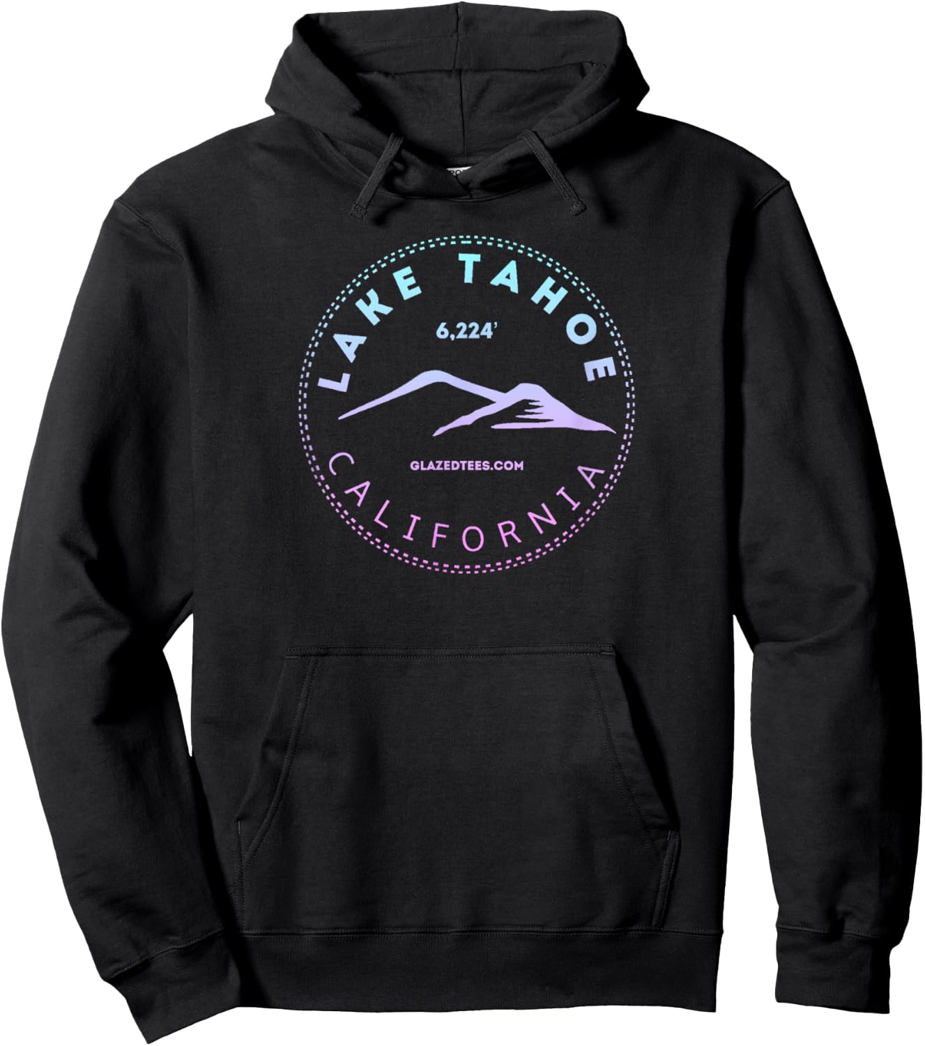 Lake Tahoe California Retro Mountain Hoodie - Hoodie | Black