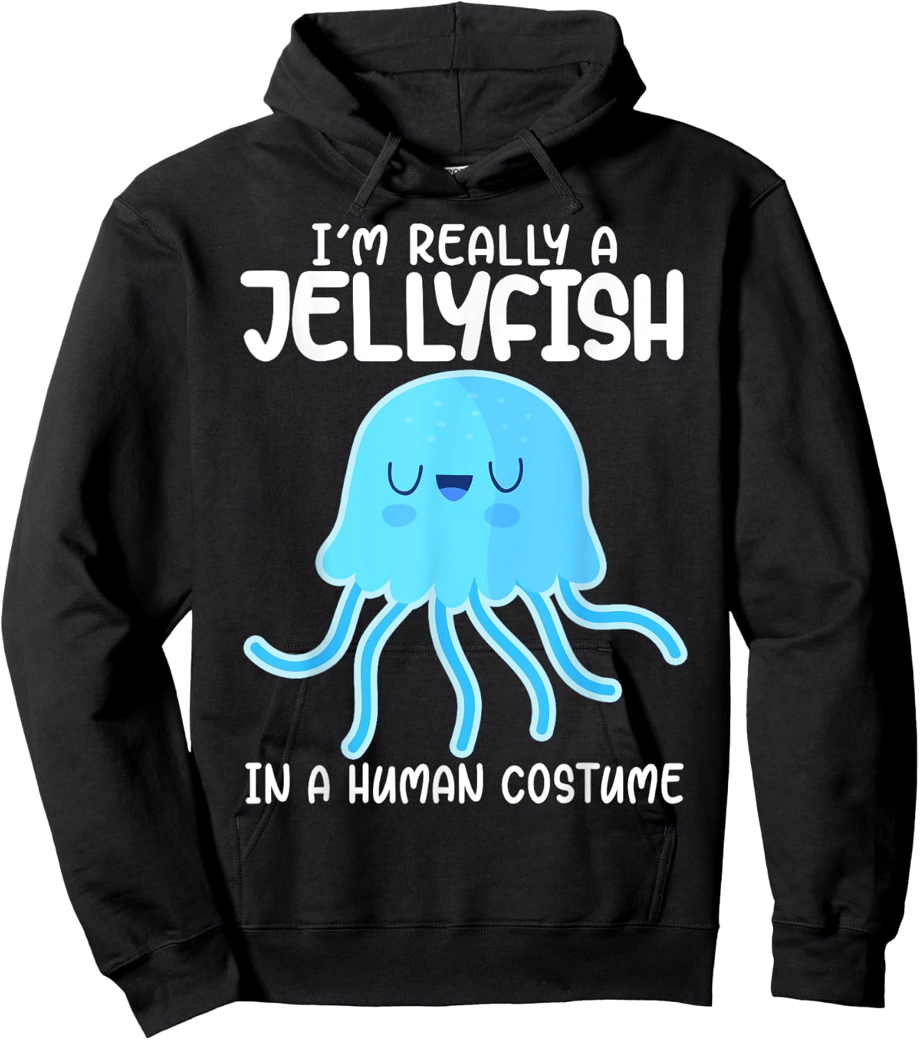 I'm Really a Jellyfish in a Human Costume Kids Halloween Hoodie - Hoodie | Black