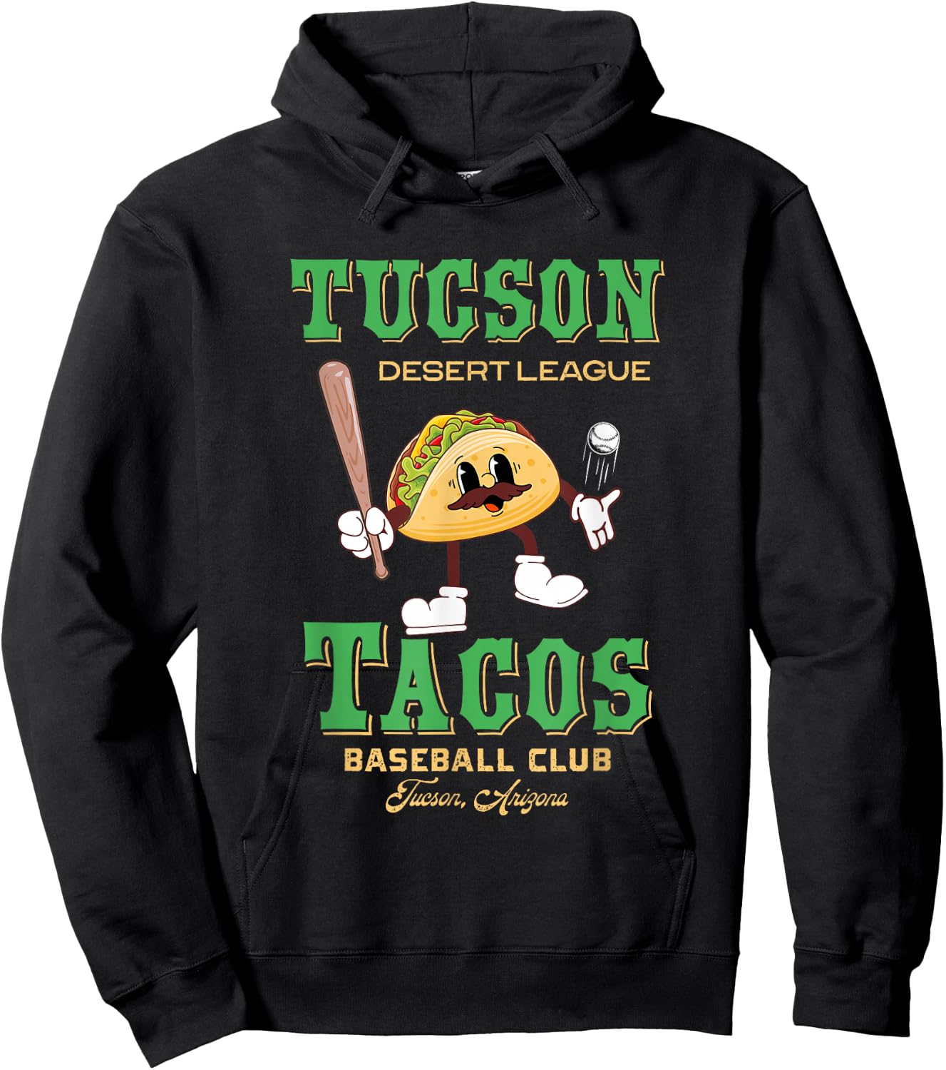 Tucson Tacos Retro Minor League Baseball Team Hoodie - Hoodie | Black