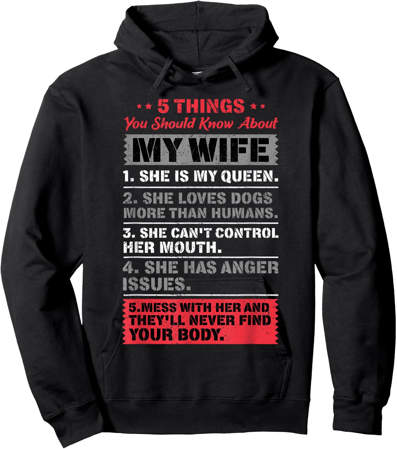 5 Things You Should Know About My Wife Husband Giftidea Hoodie - Hoodie | Black