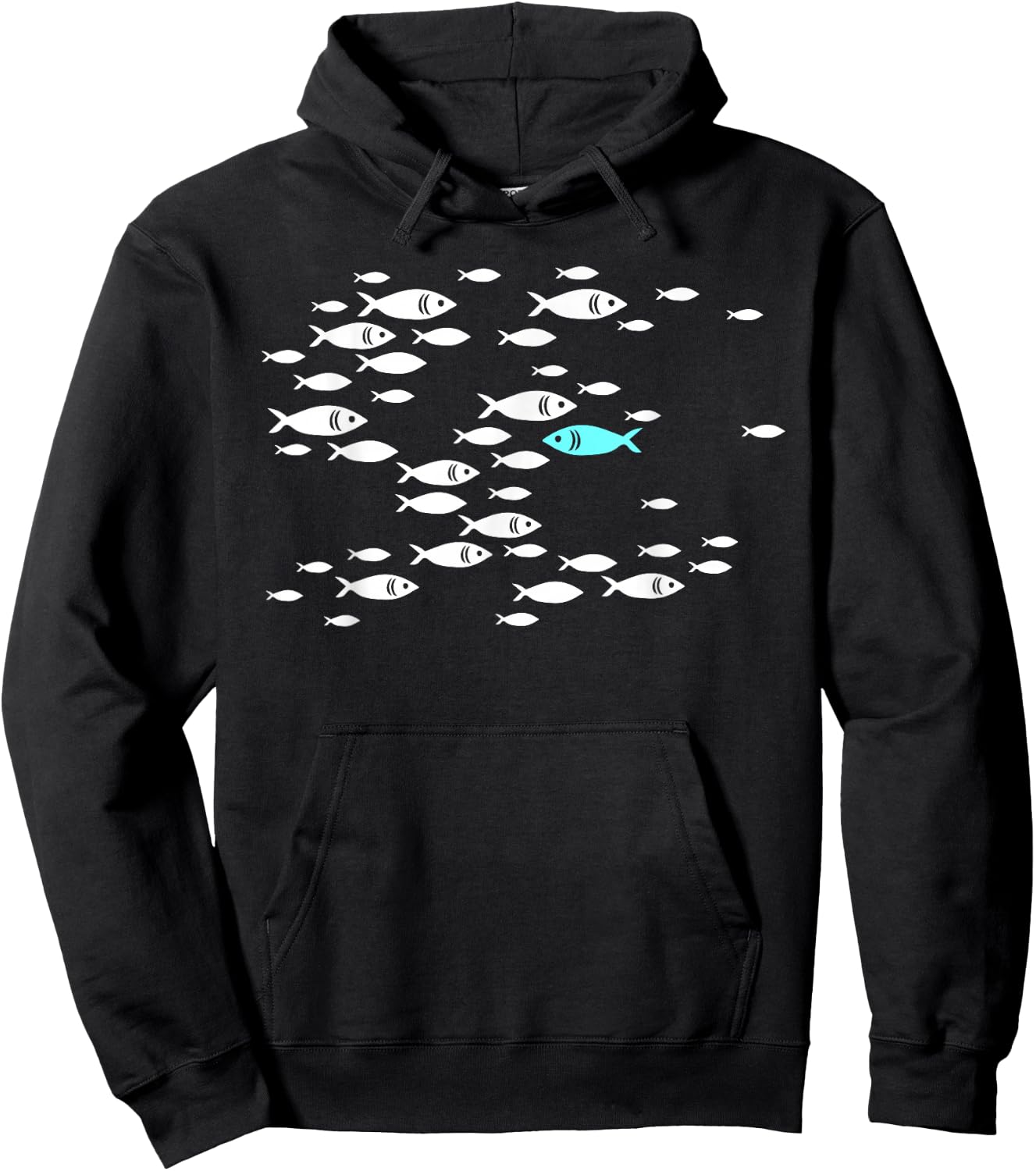 Fish Swim Against The Current in The sea Hoodie - Hoodie | Black