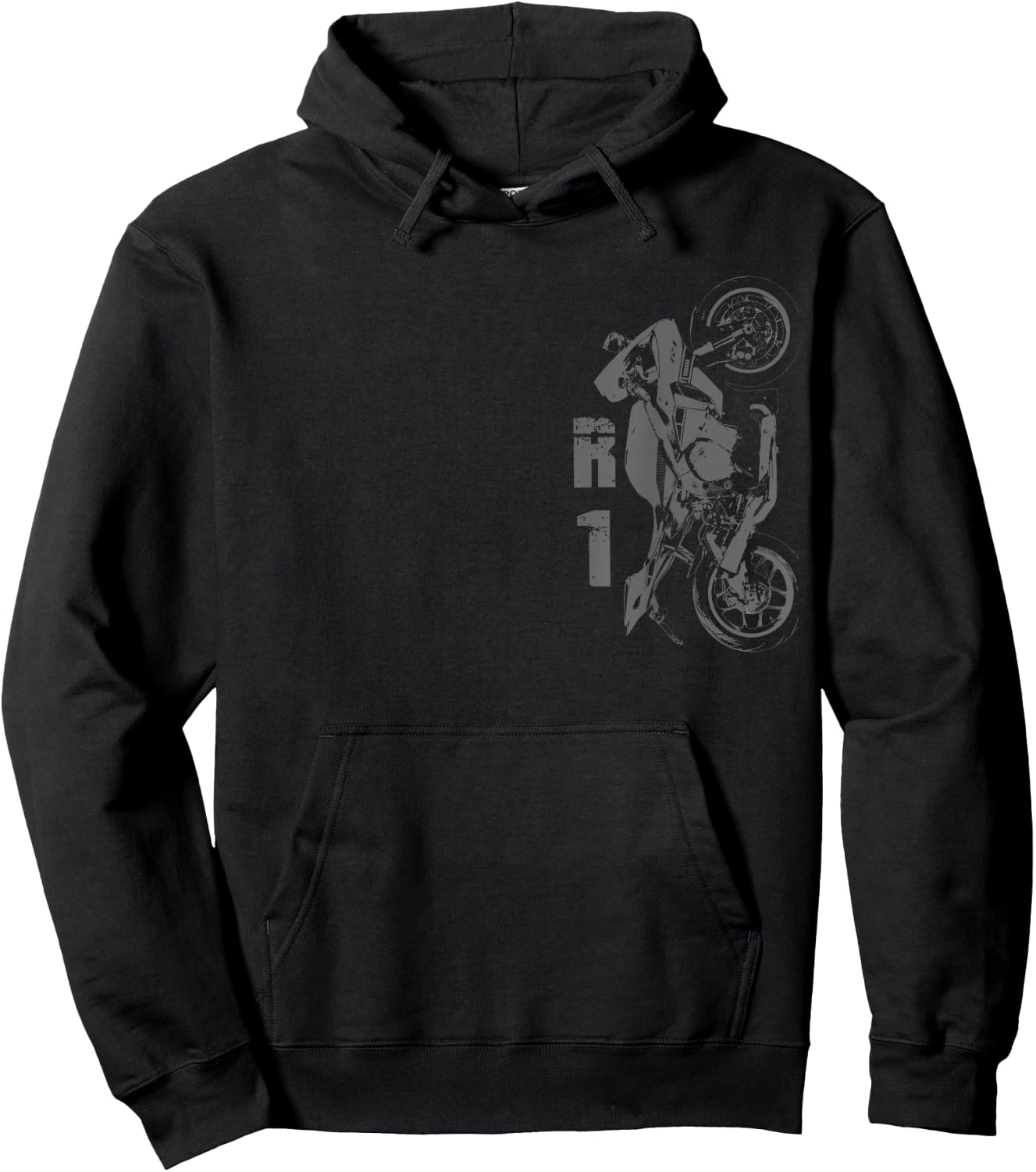 R1 Motorcycle Side Design Hoodie - Hoodie | Black