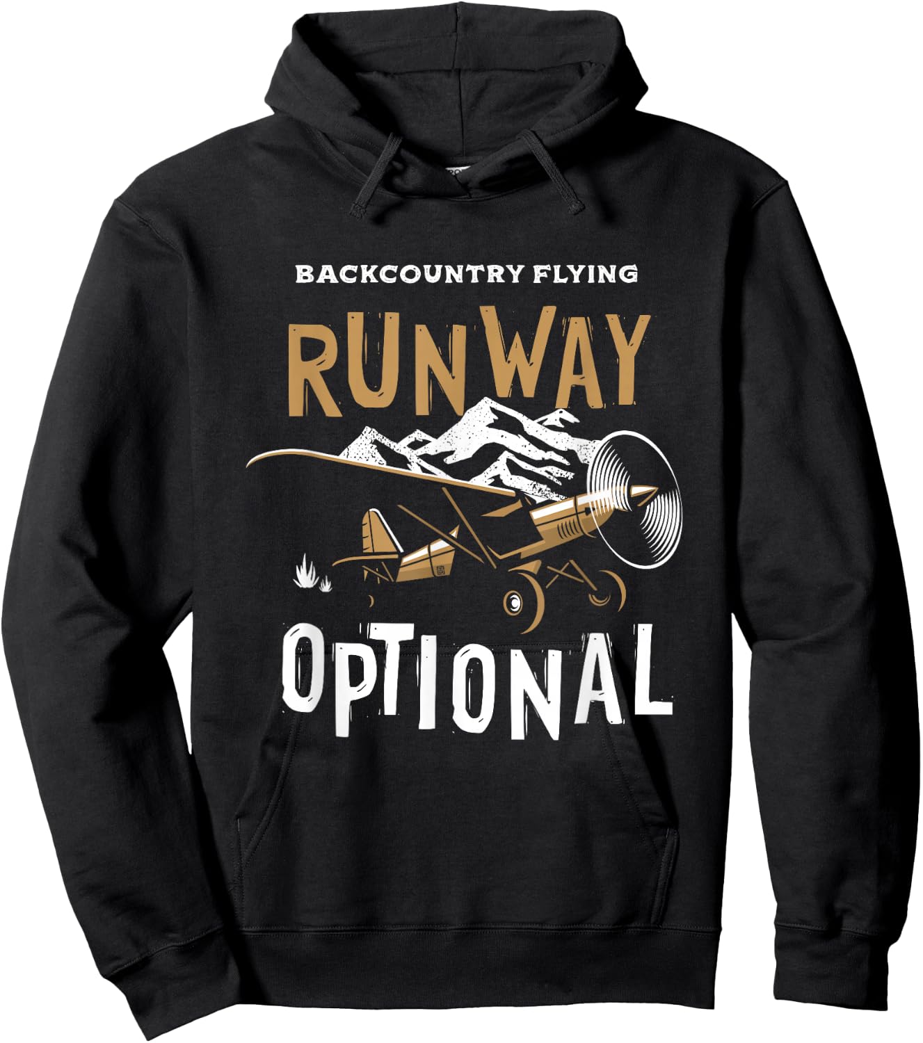 STOL Bushplane Pilot Backcountry Flying Runway Optional Hoodie - Hoodie | Black