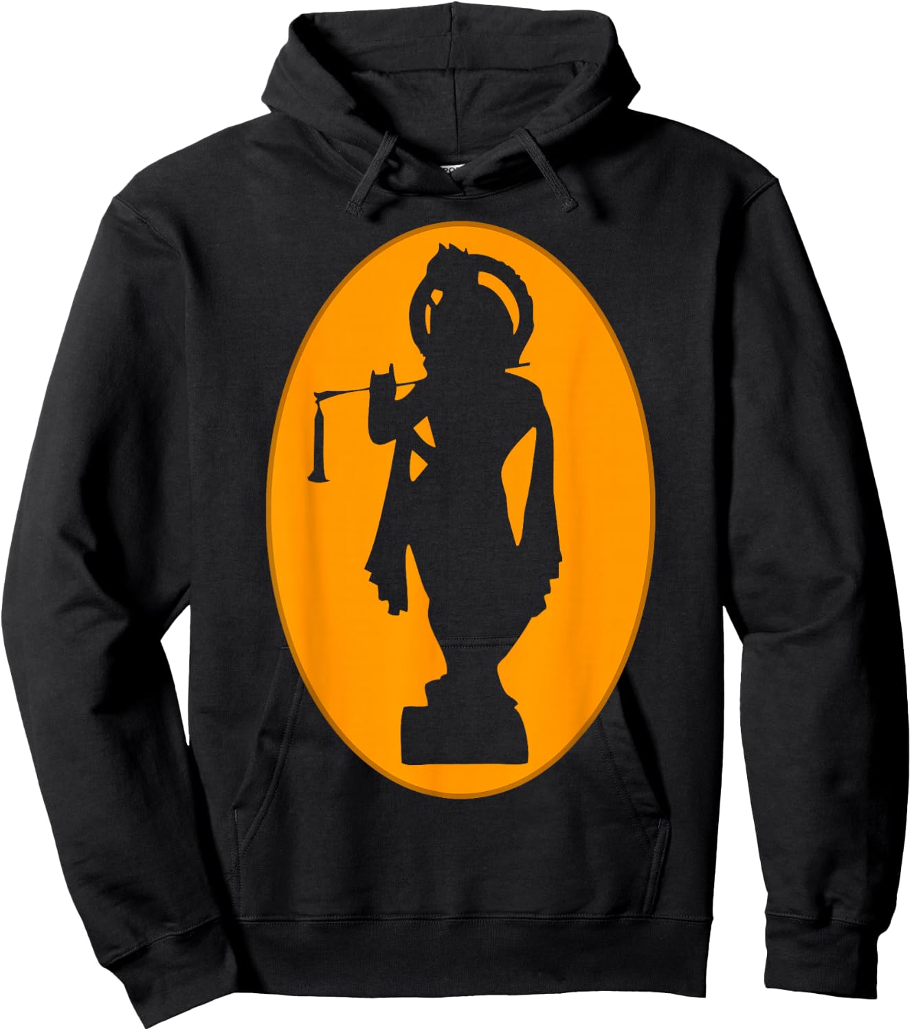 Hare Krishna Silhouette Lord Krishna Lover Hoodie - Hoodie | Black