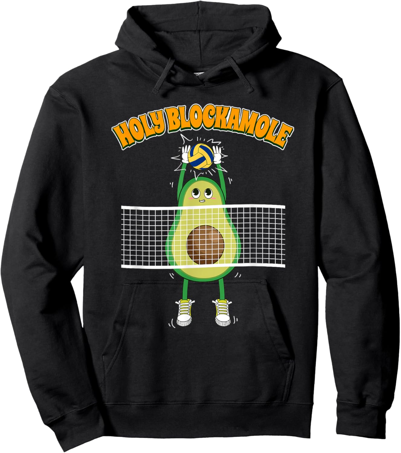 Holy Blockamole Avocado Volleyball Blocker Hoodie - Hoodie | Black