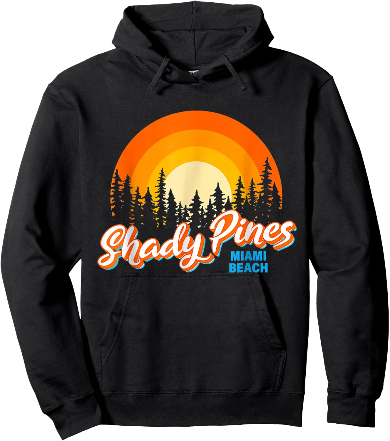 Shady Pines Miami Beach Florida Beach Summer Vacation Hoodie - Hoodie | Black