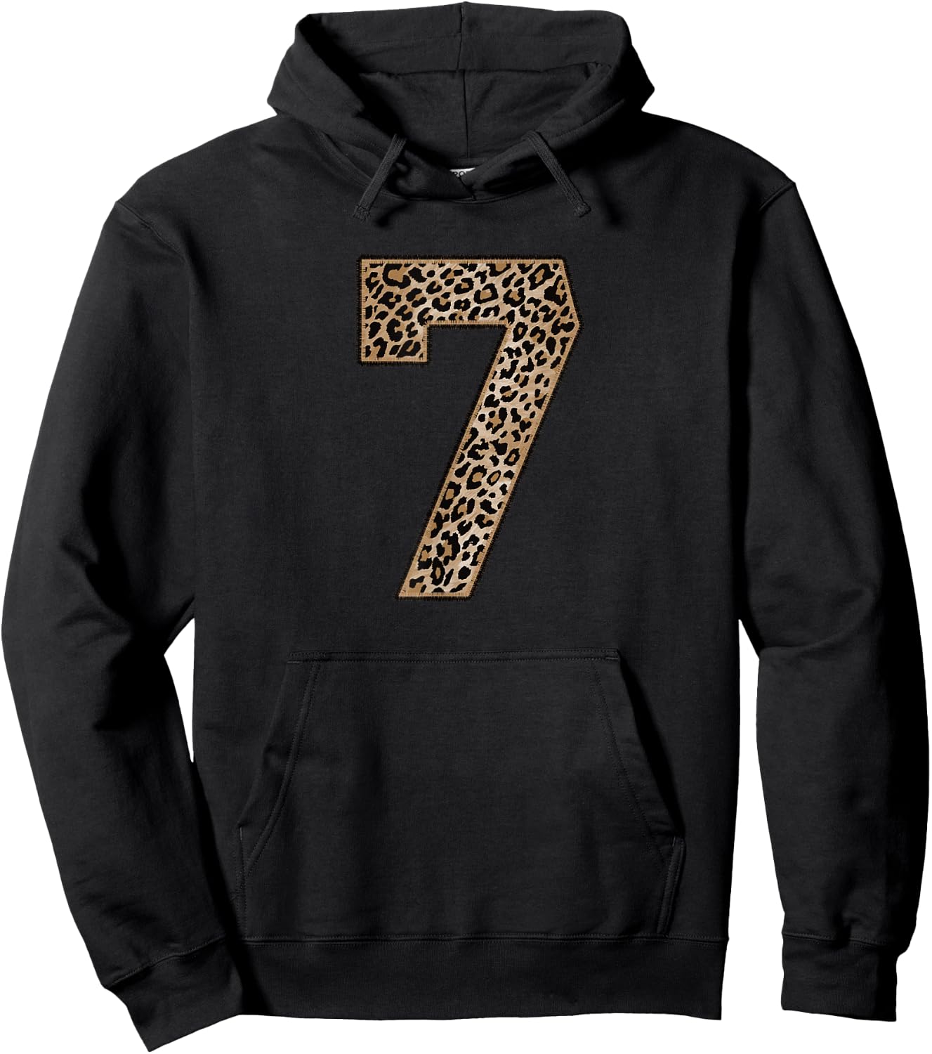 Leopard Number 7 Athlete Sports Jersey Supporter Fanwear Hoodie - Hoodie | Black