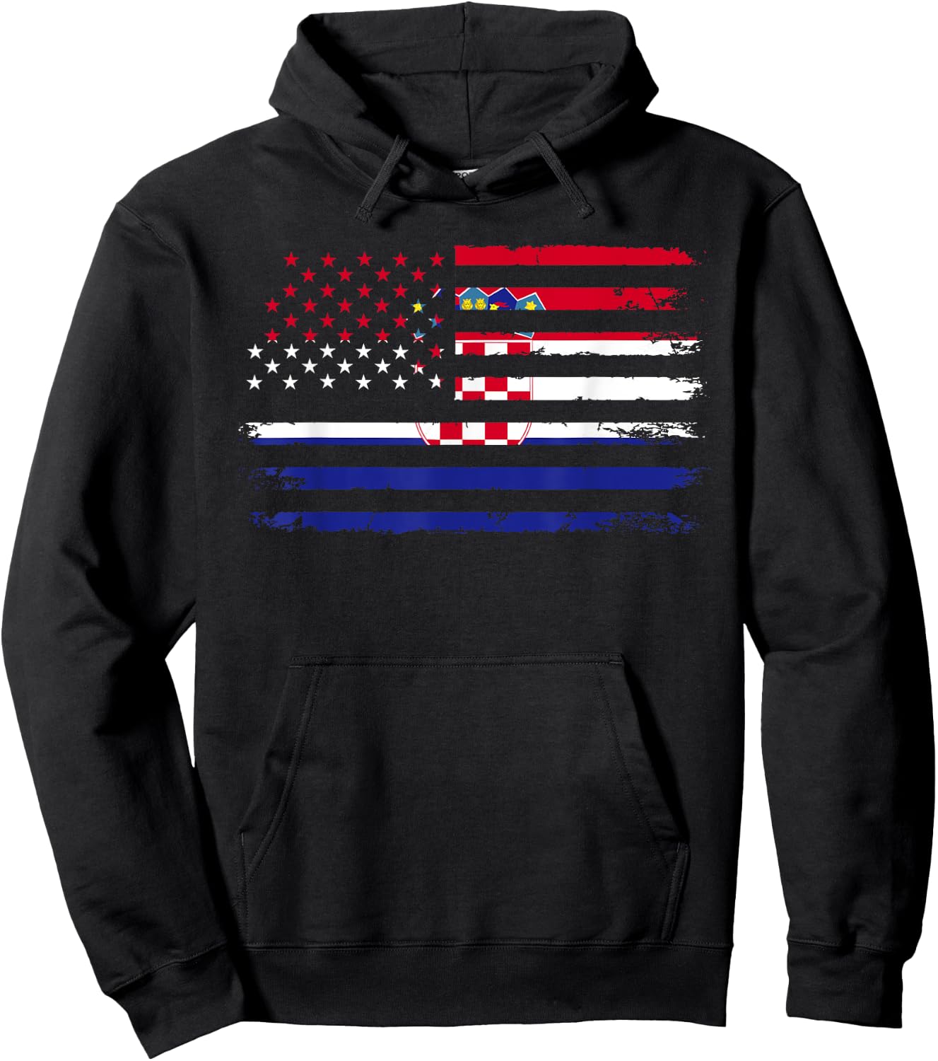 American Croatia Flag Hoodie - Hoodie | Black