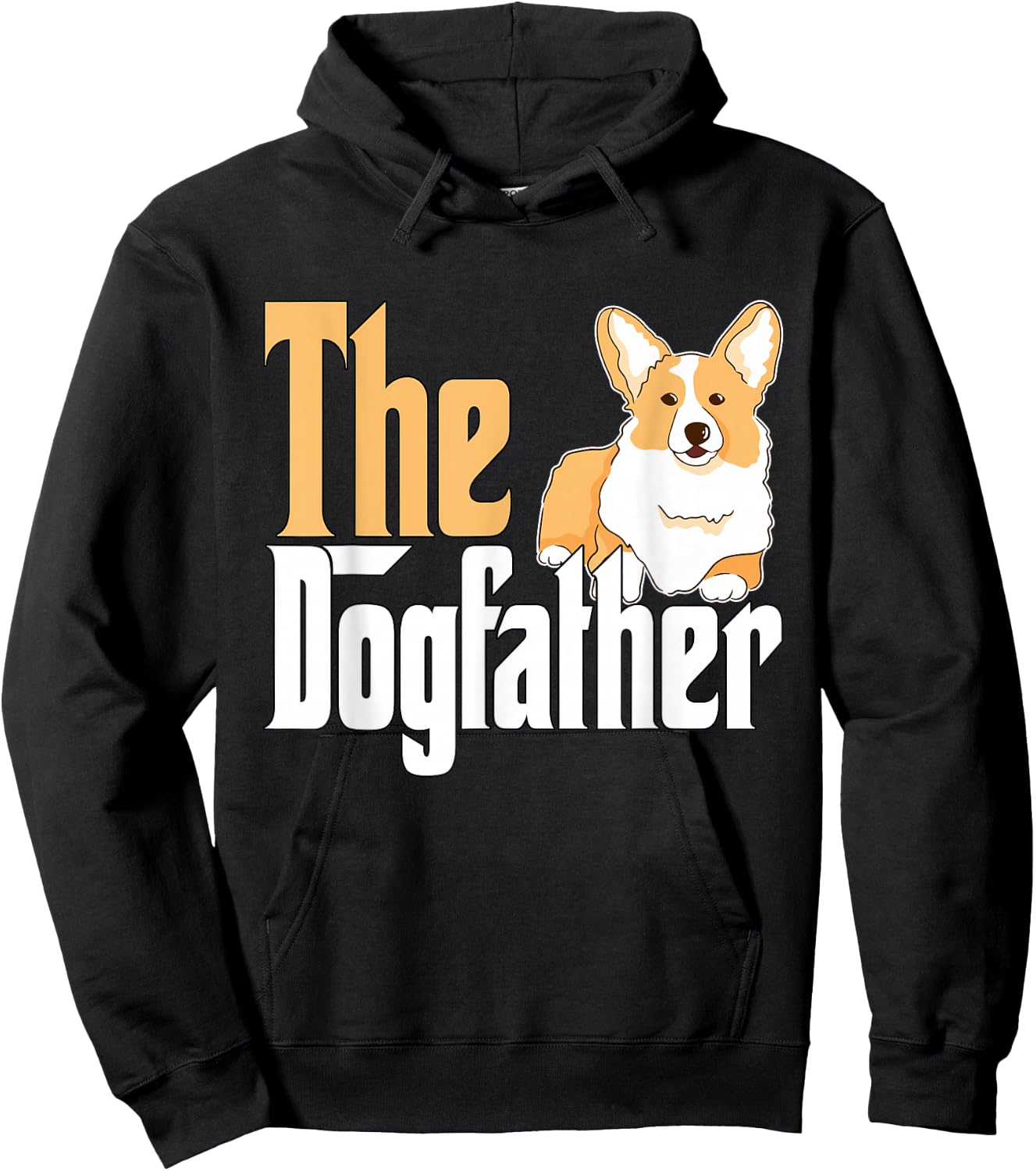 Corgi Dog Dad Dogfather Dogs Daddy Father Hoodie - Hoodie | Black