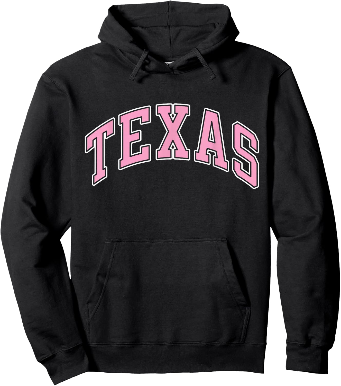 Texas Varsity Style Pink Text Hoodie - Hoodie | Black