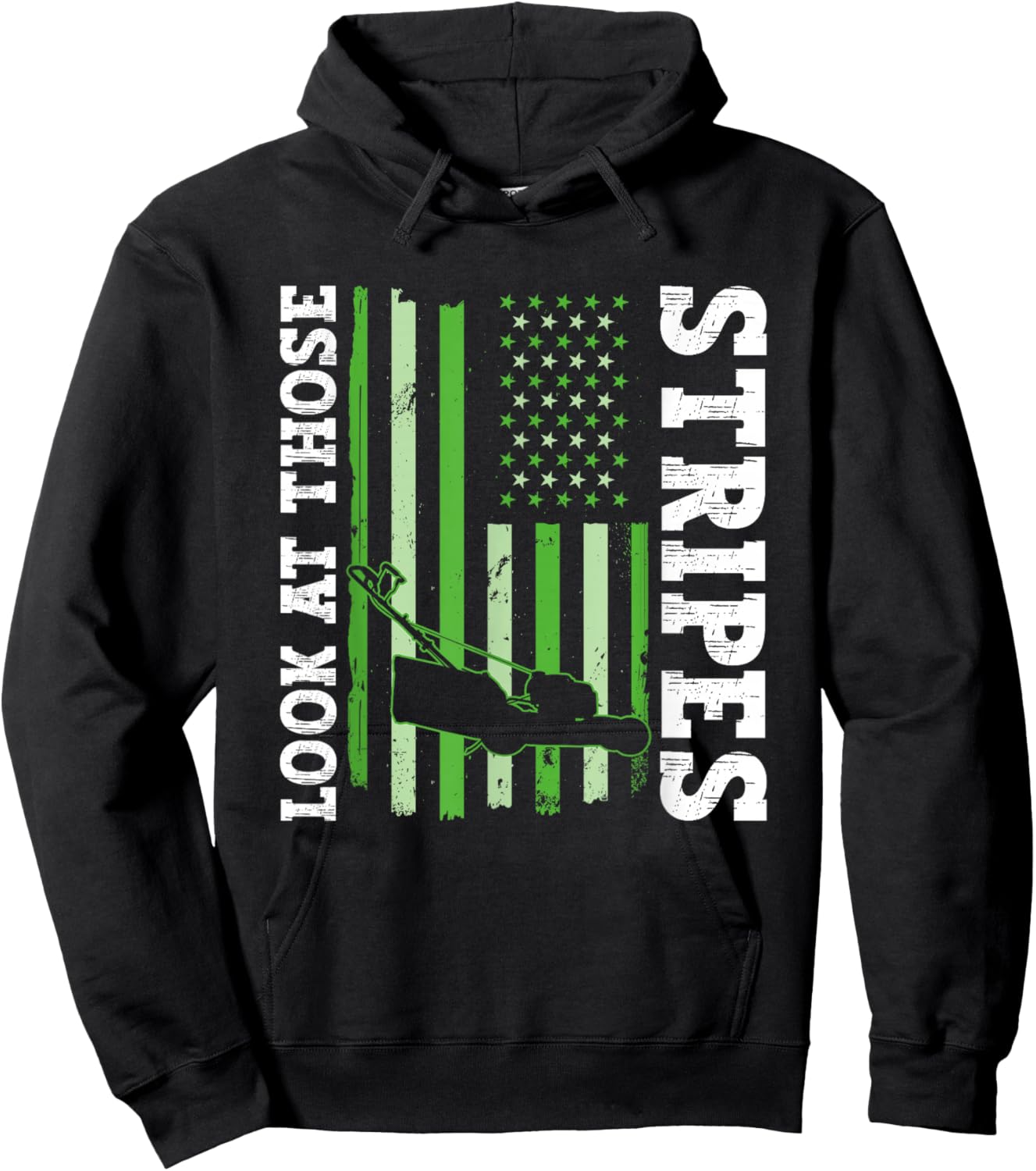 Look At Those Stripes - Lawn Mowing Funny Dad Lawn Mower Hoodie - Hoodie | Black