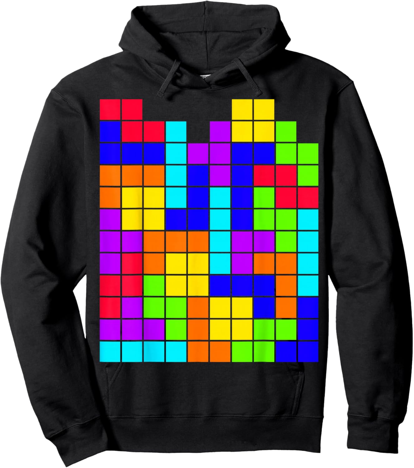 Nerdy Tetrominoes Block Puzzle Video Game Math Teacher Geek Hoodie - Hoodie | Black