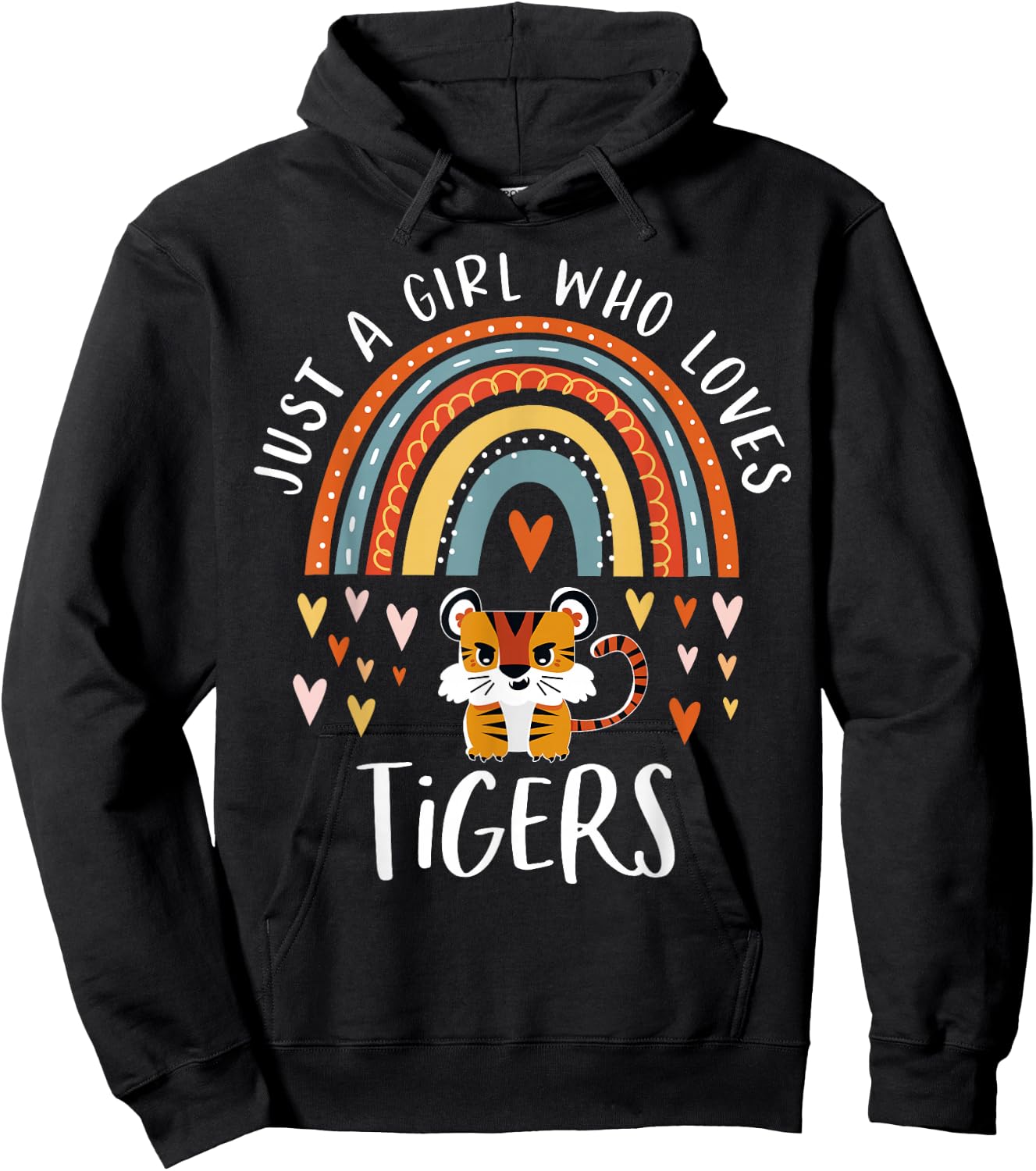 Just A Girl Who Loves Tigers Rainbow Gifts for Tiger Lover Small Hoodie - Hoodie | Black