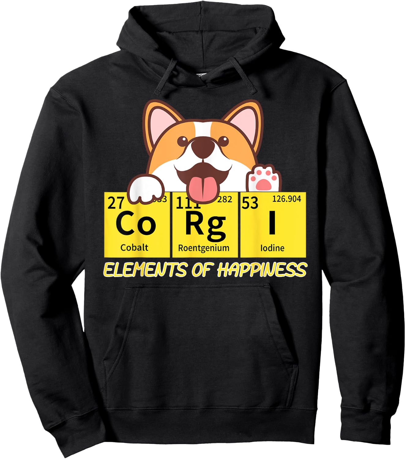 Corgi Elements Tab Of Happiness Funny For Corgi Mom And Dad Hoodie - Hoodie | Black