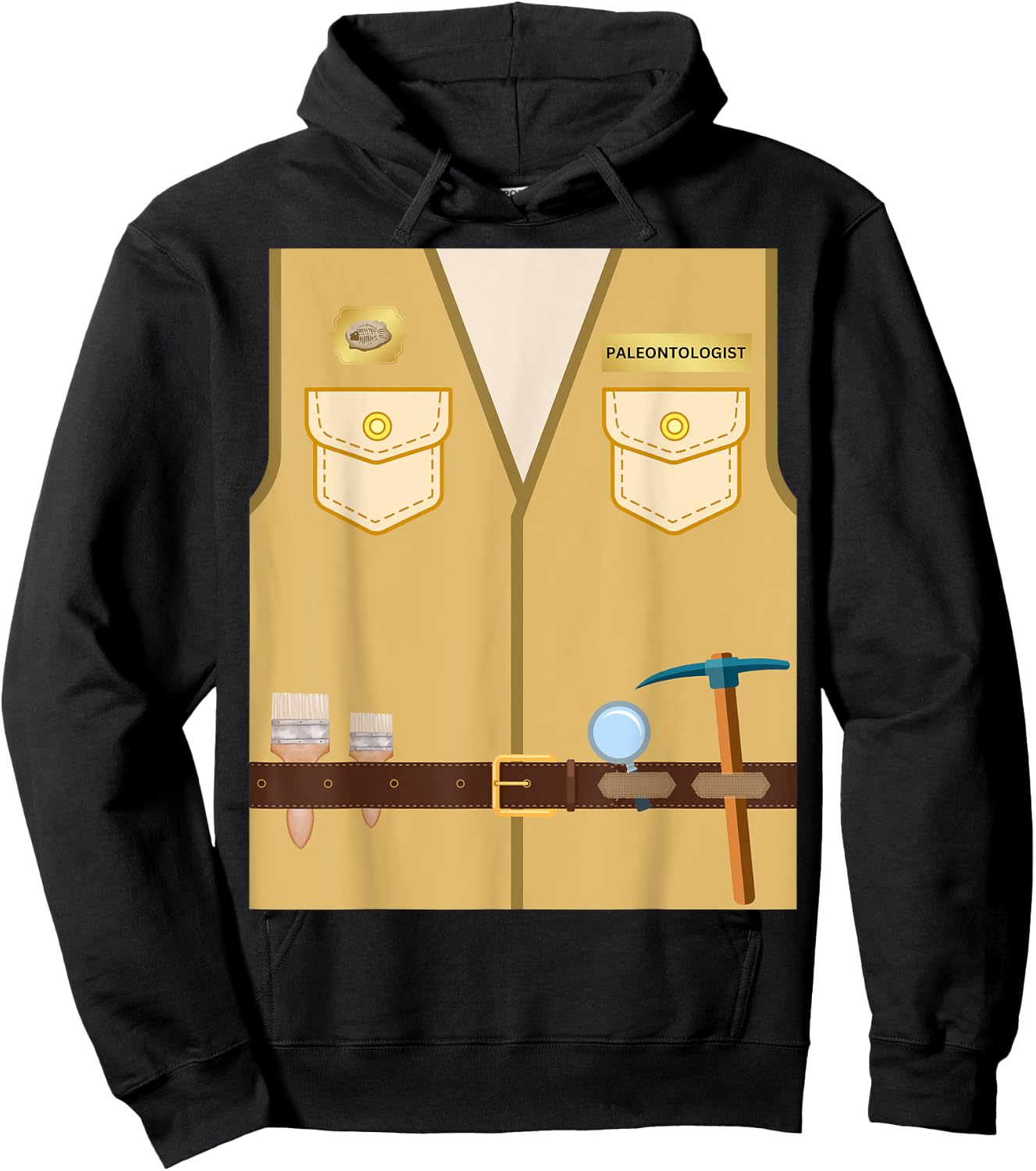 Adult Kids Halloween Paleontologist Dinosaur Hunter Costume Hoodie - Hoodie | Black
