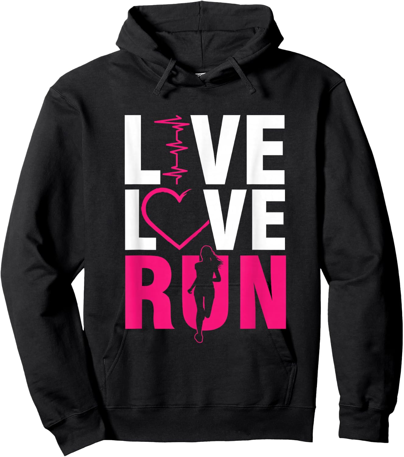 Live Run Love Runner Running Woman Jogging Sprinting Cardio Hoodie - Hoodie | Black