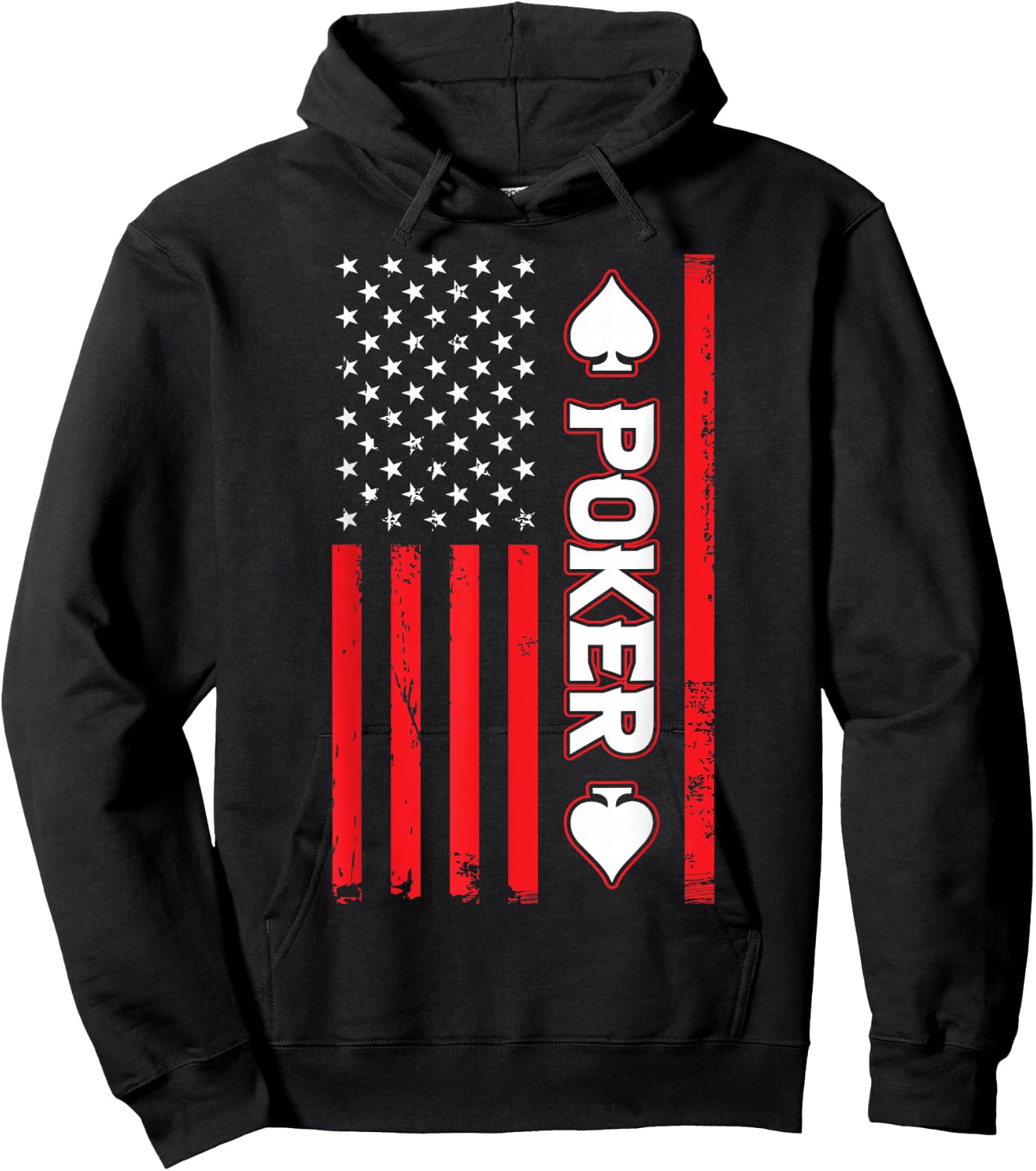 Poker USA United States American Flag Patriotic Hoodie - Hoodie | Black