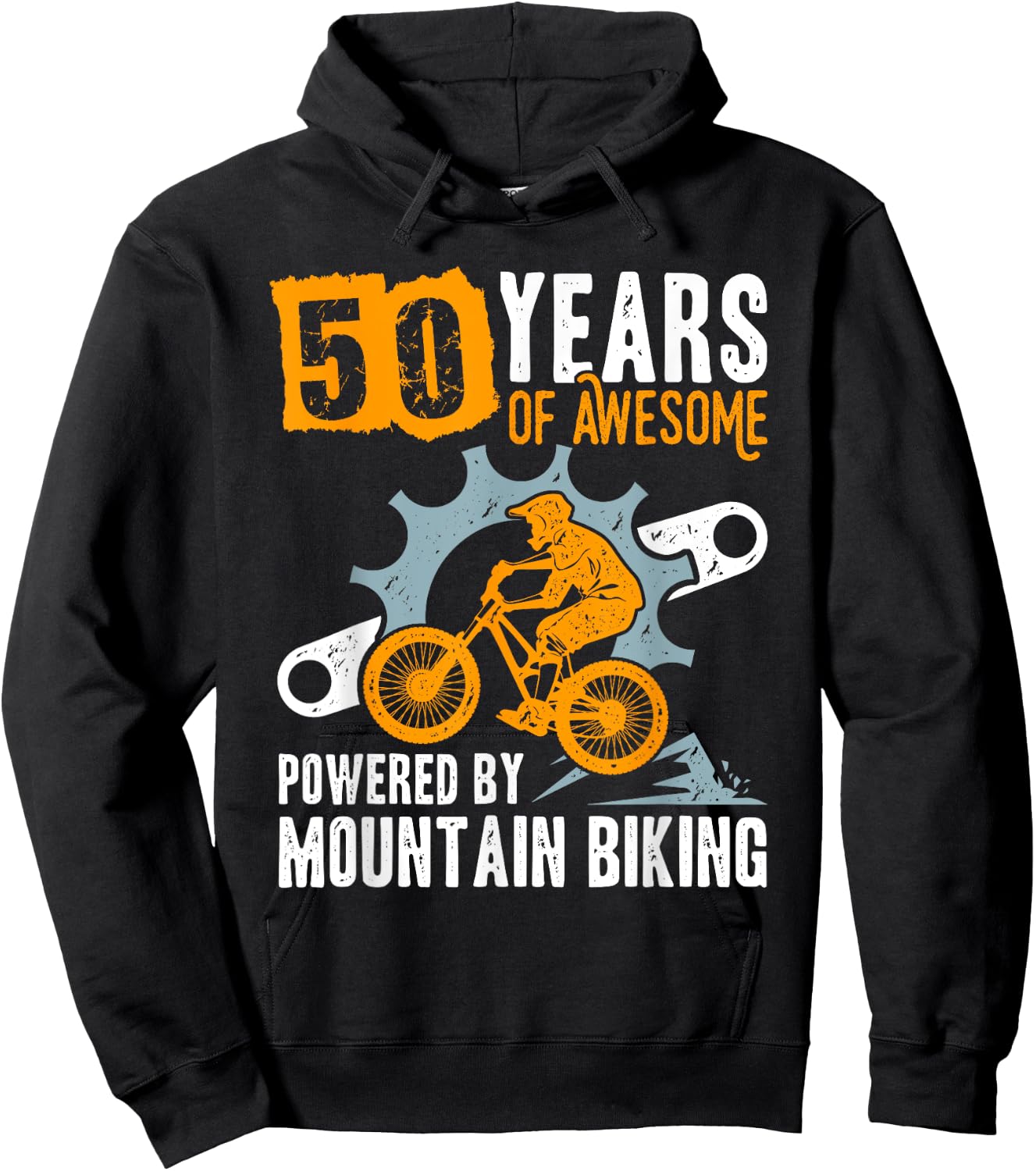 50th Birthday 50 Years of Awesome Mountain Biking MTB 1973 Hoodie - Hoodie | Black