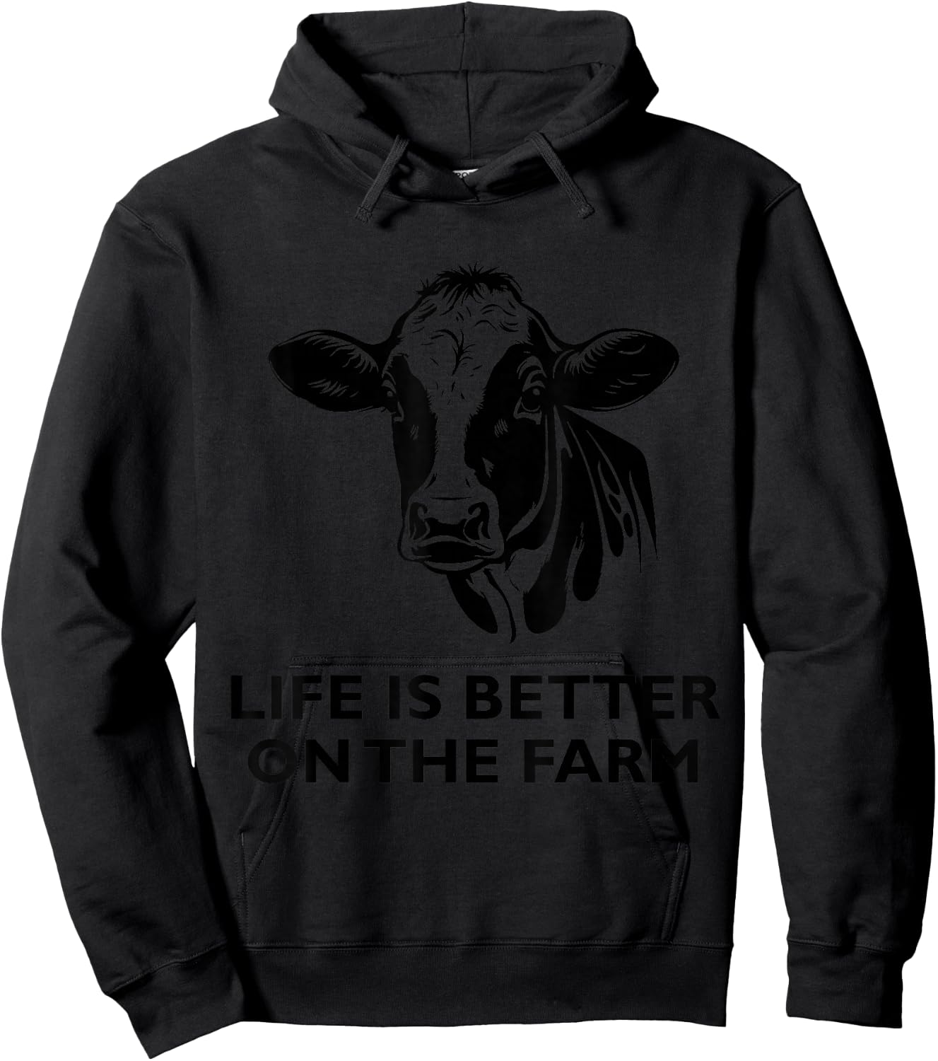 Retro Vintage Cow Life is Better On The Farm Farmer Men Hoodie - Hoodie | Black