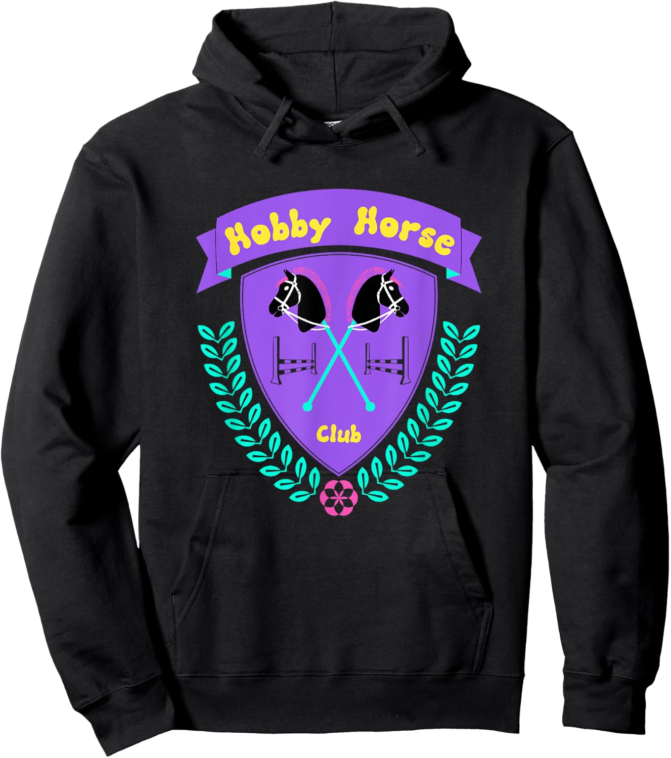 Hobby Horse Club Accessories with Horse and Jumping Obstacle Hoodie - Hoodie | Black