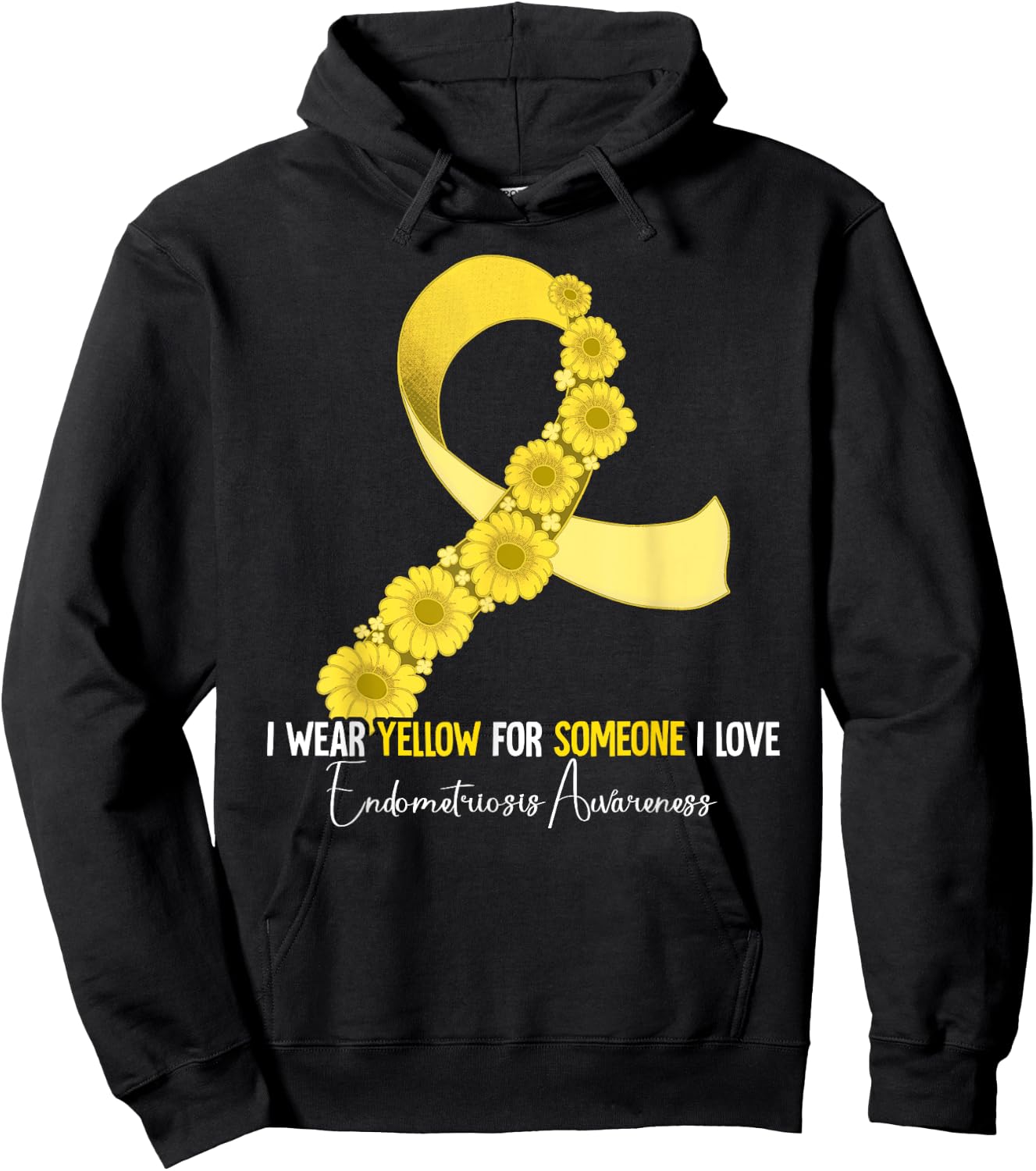 Endometriosis Awareness Gifts Endometriosis Awareness Yellow Hoodie - Hoodie | Black