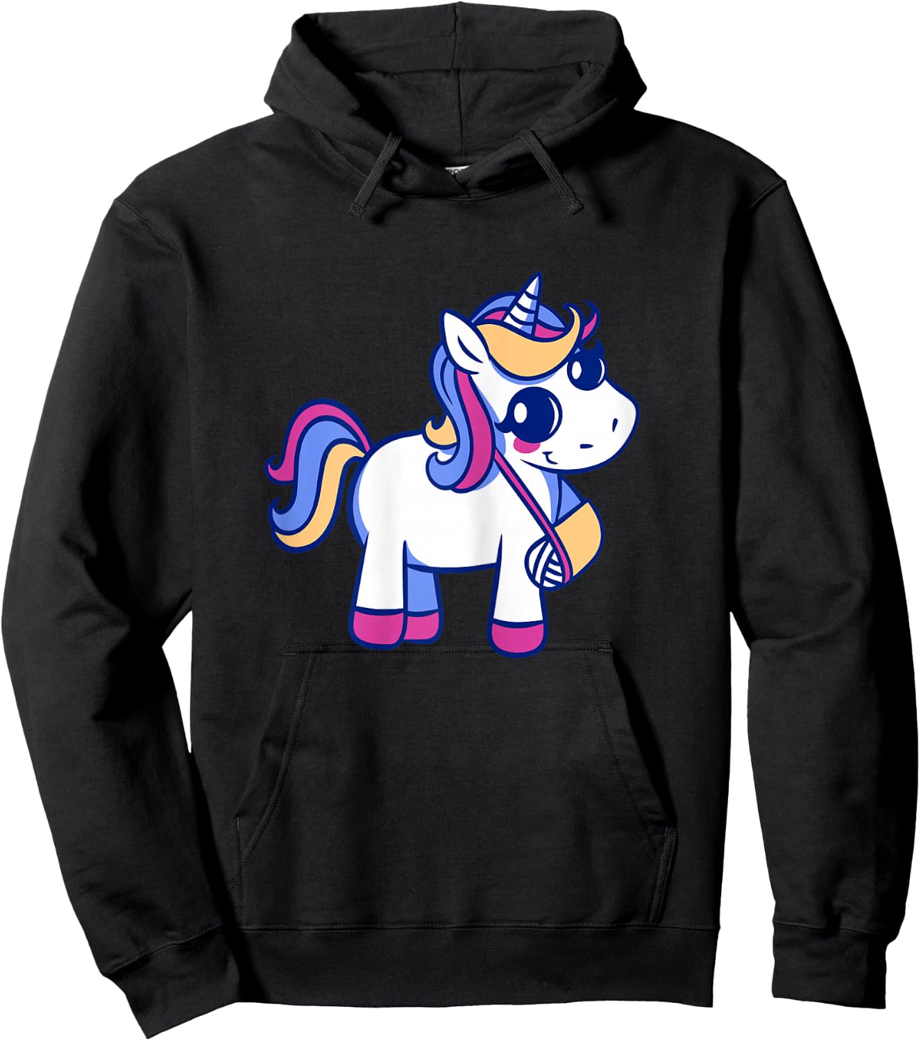 Unicorn Broken Arm for Girls Hoodie - Hoodie | Black