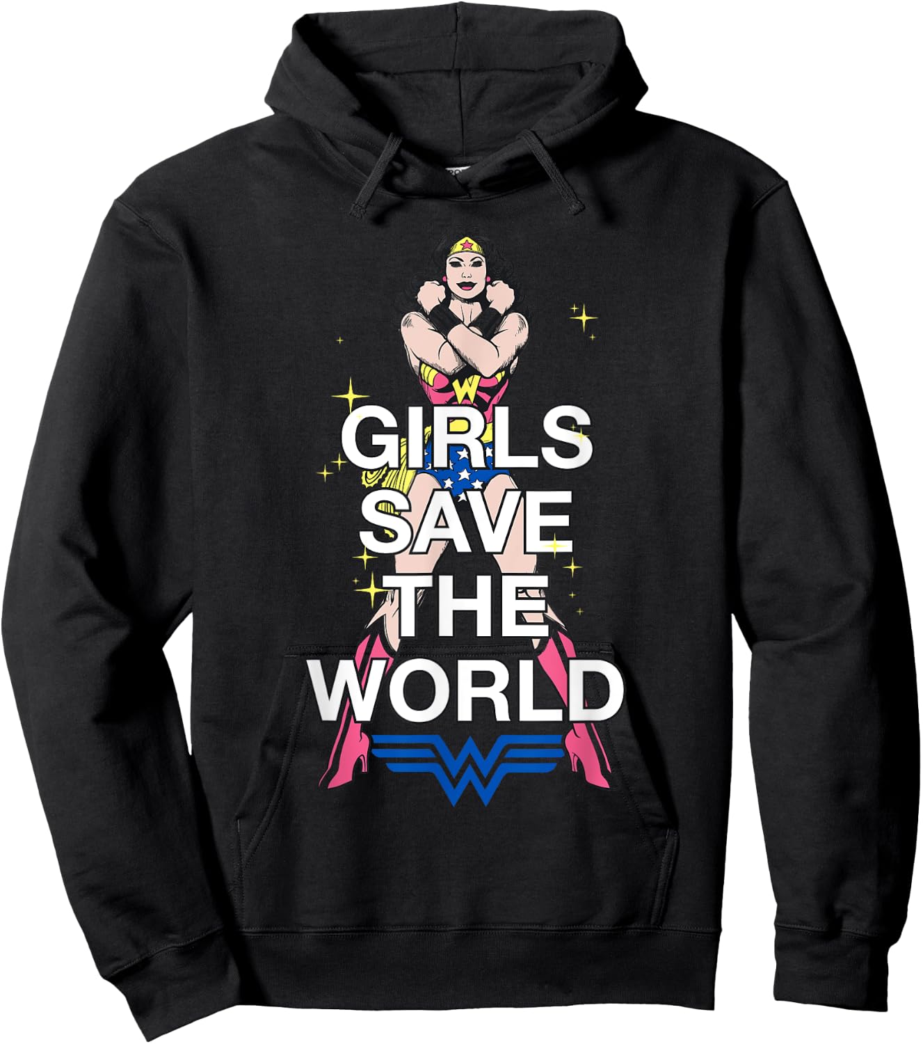 DC Wonder Woman Girls Save World Hoodie - Hoodie | Black