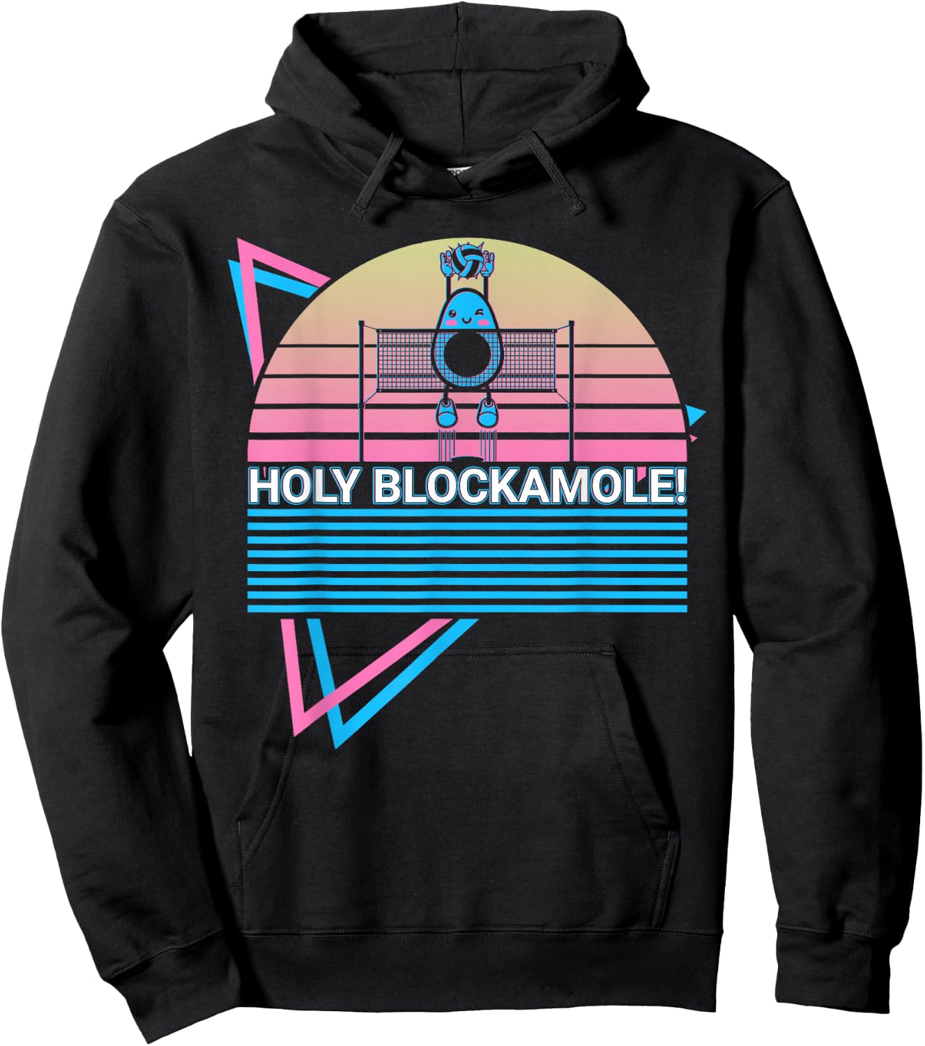 Volleyball Player Avocado Retro Holy Blockamole! Hoodie - Hoodie | Black