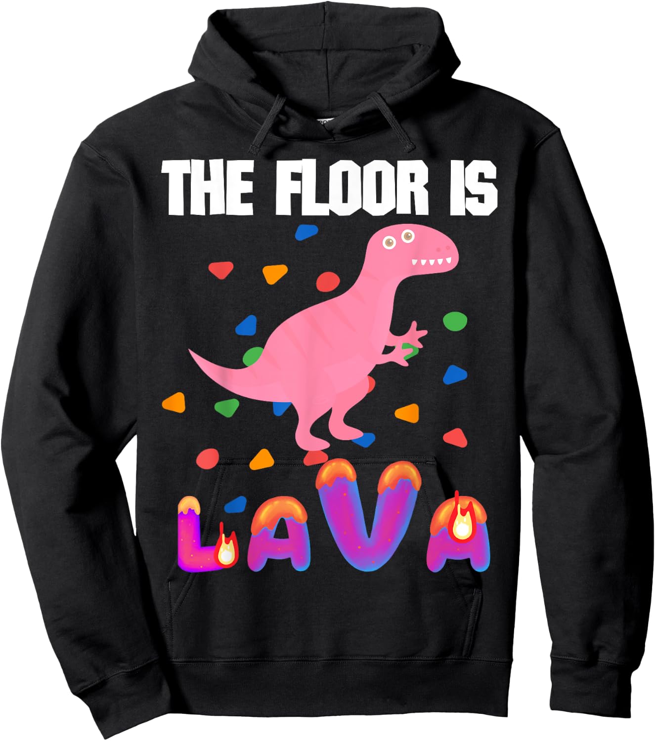Floor is Lava Volcano Science Teacher Geek Rock Climbers kid Hoodie - Hoodie | Black