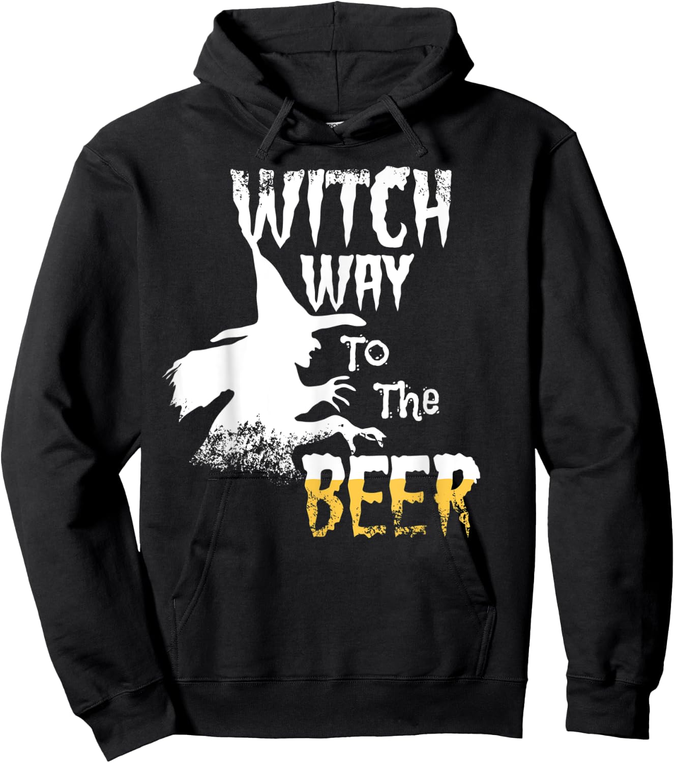 Witch Way To The Beer Funny Halloween Party Costume Hoodie - Hoodie | Black
